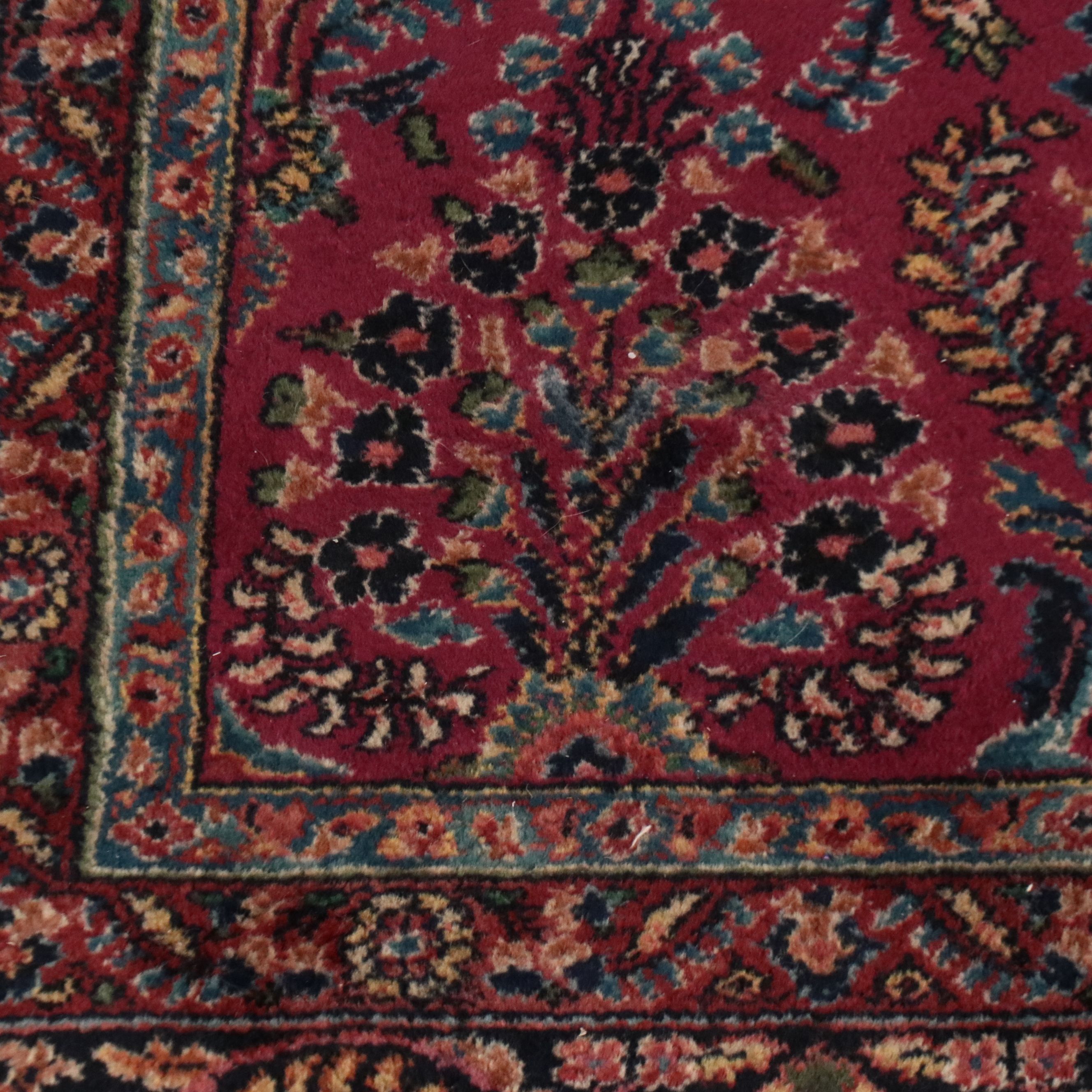 8'7 x 12' Hand-Knotted Persian Sarouk Room-Sized Rug