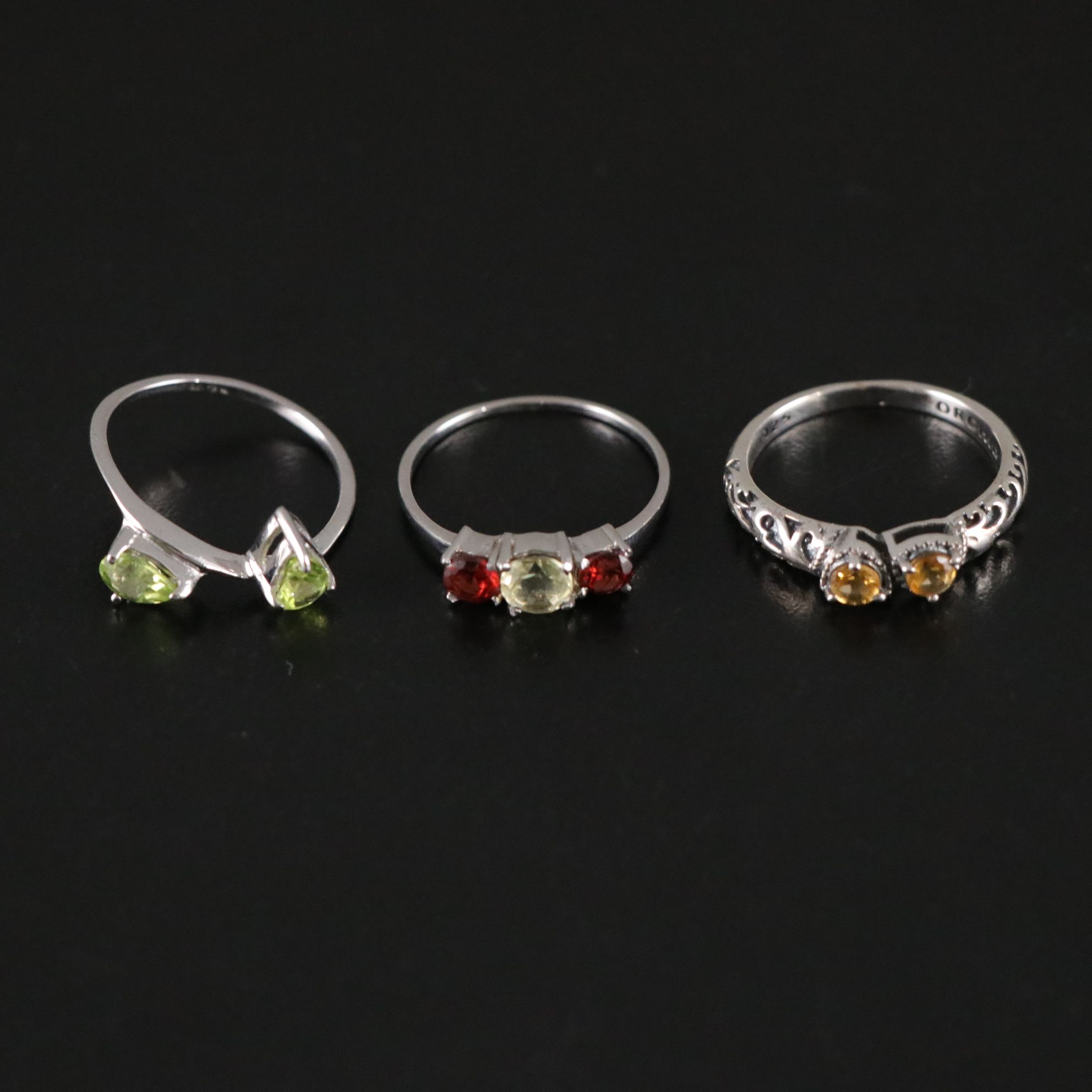 14 Assorted Sterling Silver Rings, Necklaces and Earrings