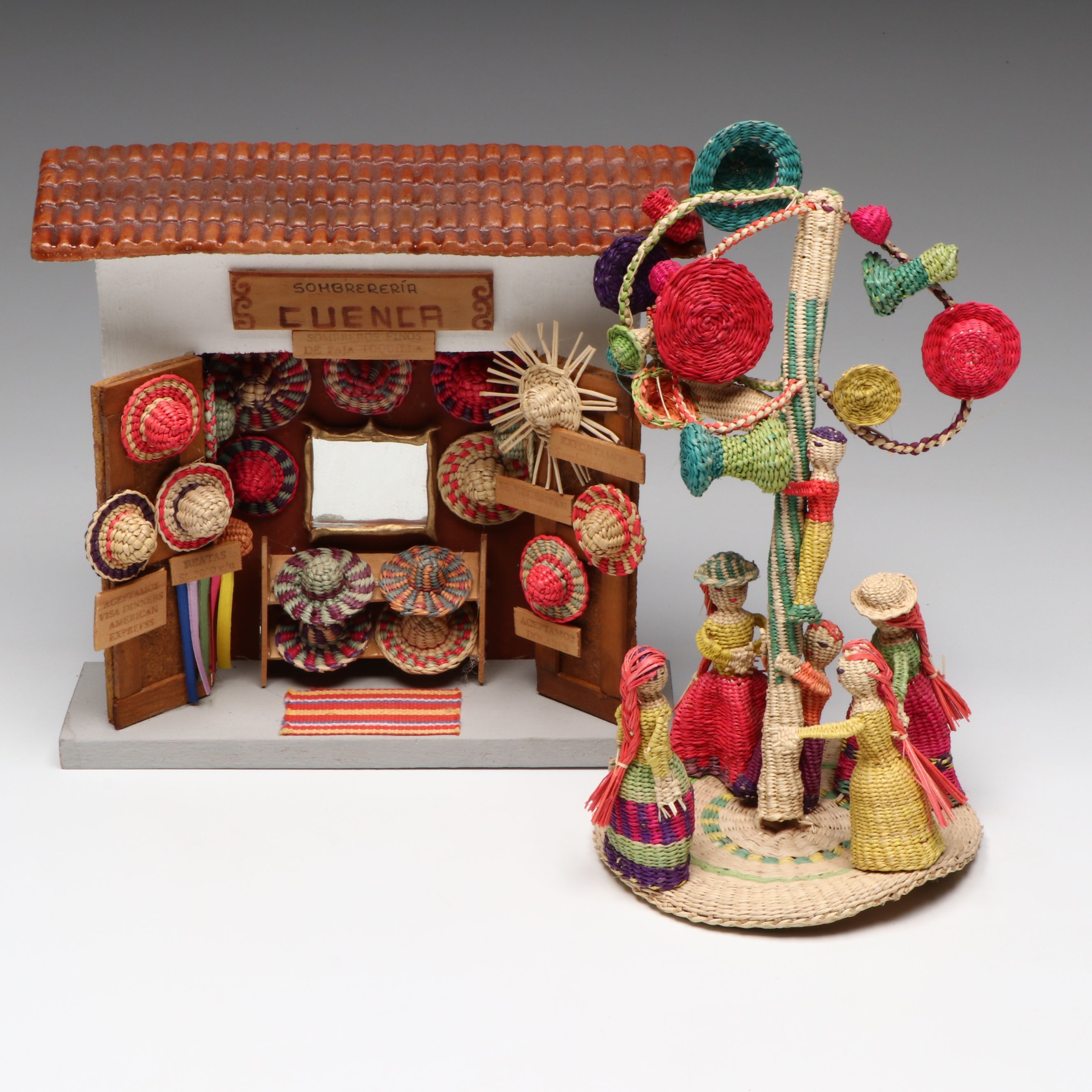 Ecuadorian Toquilla Palm Figural Dioramas