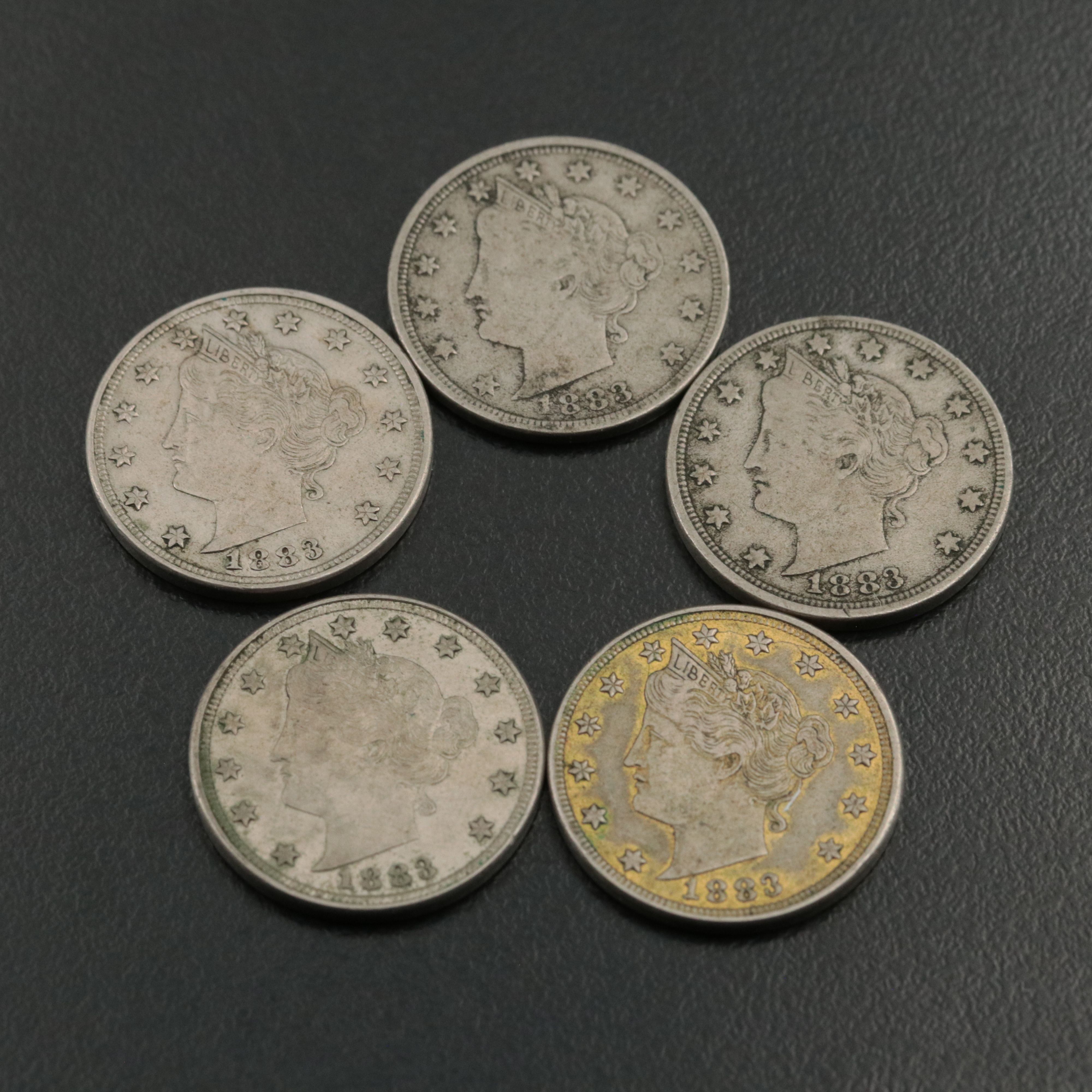 Nine U.S.Two Cent Pieces and Liberty Nickels