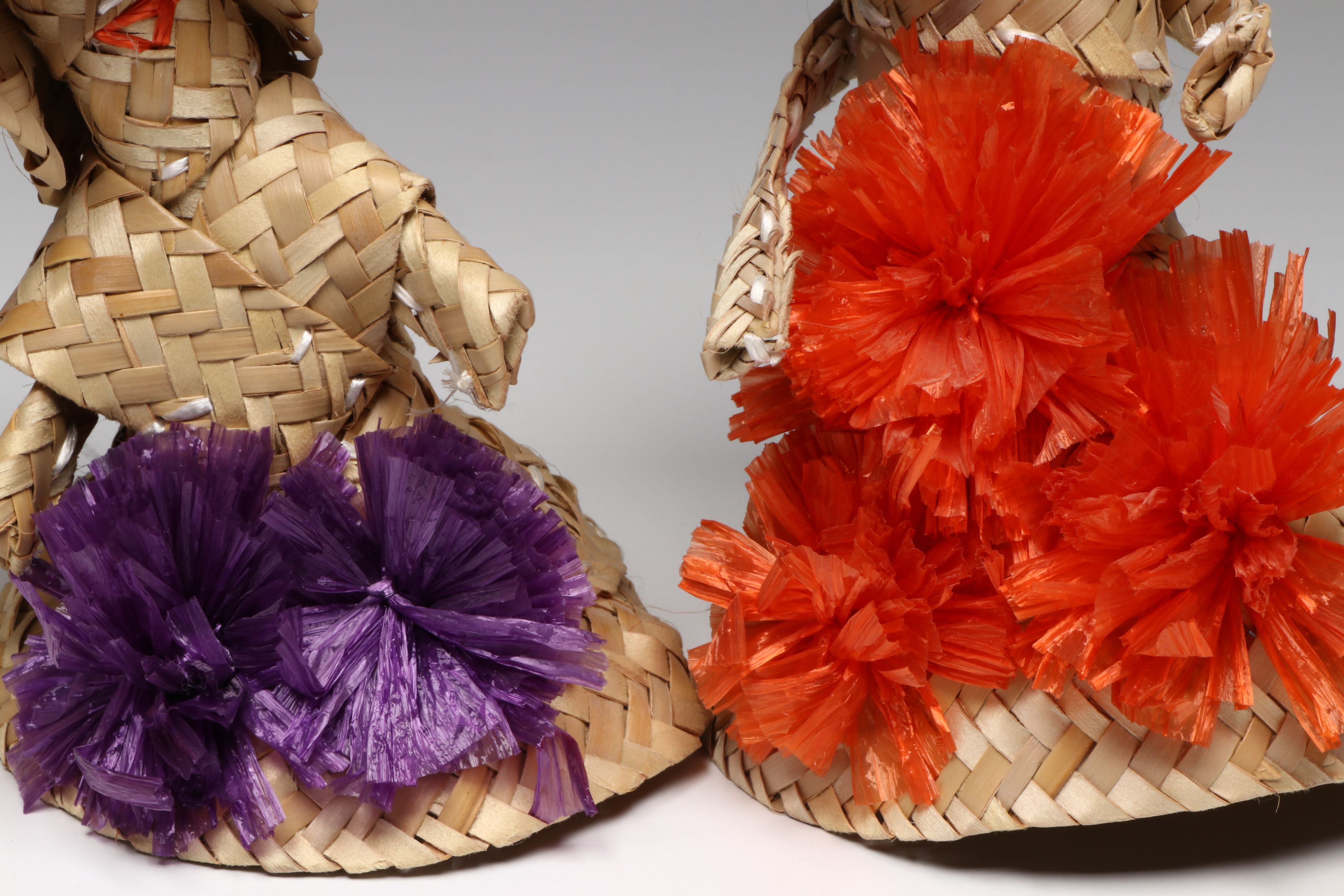 Bahamian Silver Palm and Rafia Dolls, 1980s