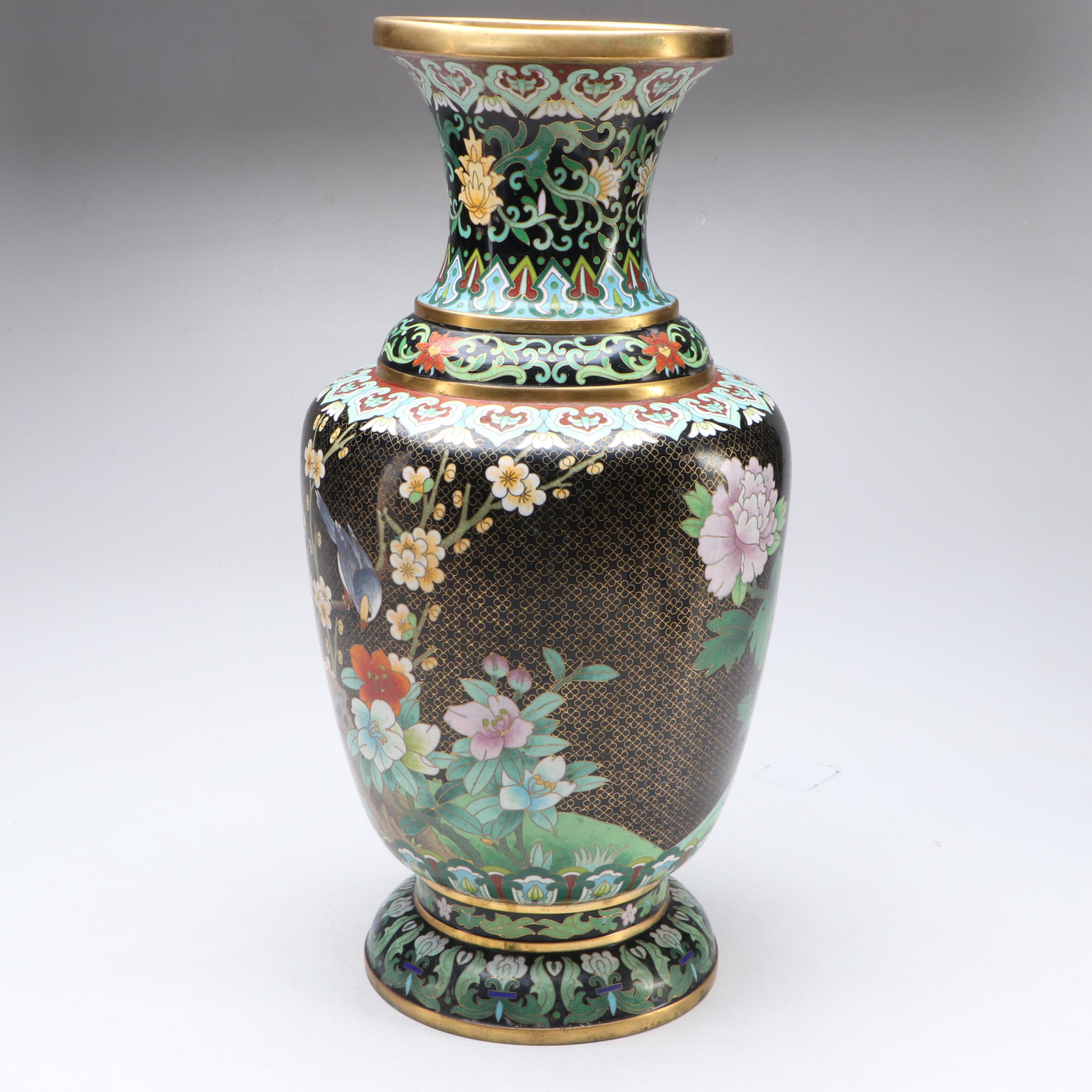 Chinese Floral Cloisonné Vase