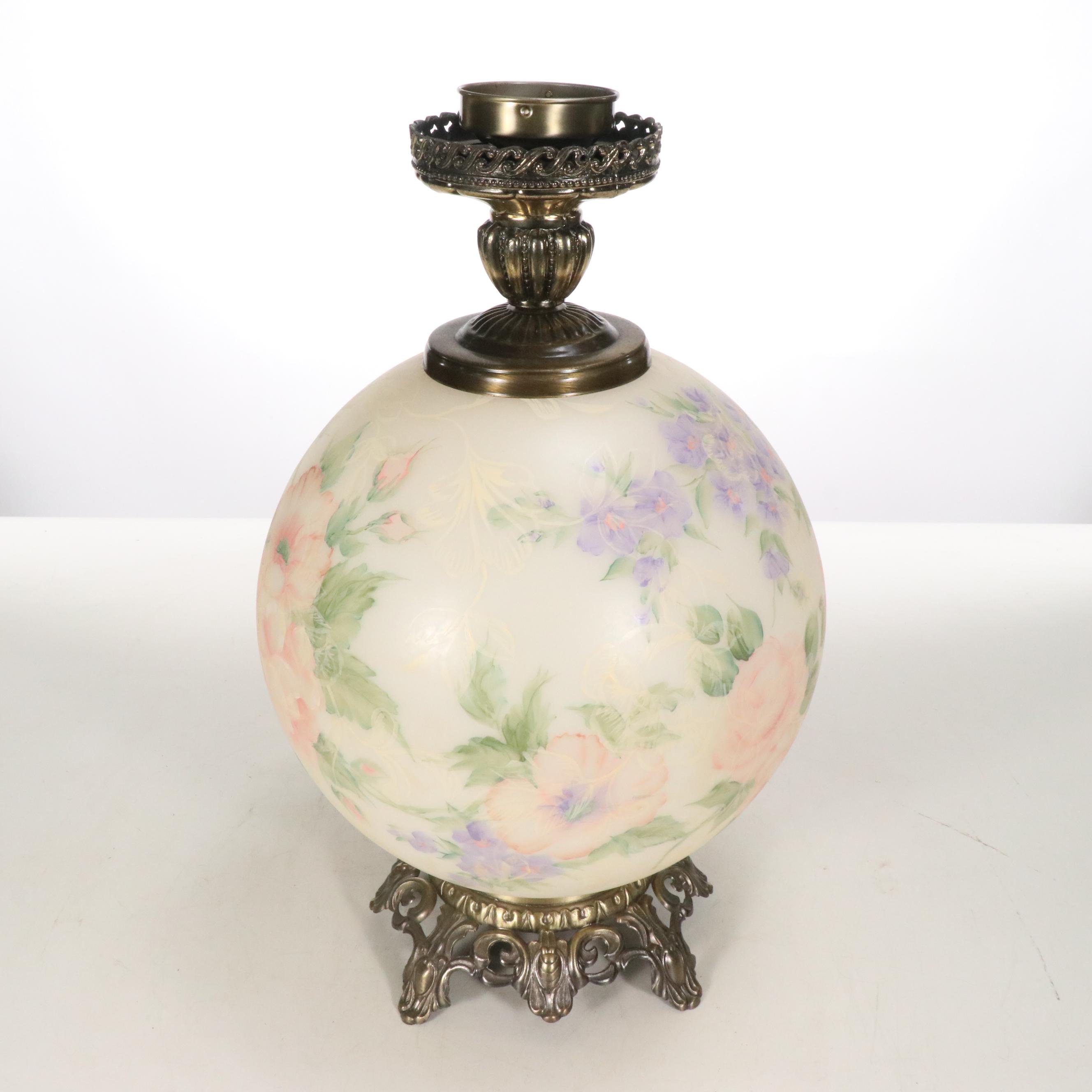 Karen Rogers Hand-Painted Gone with the Wind Style Parlor Lamp