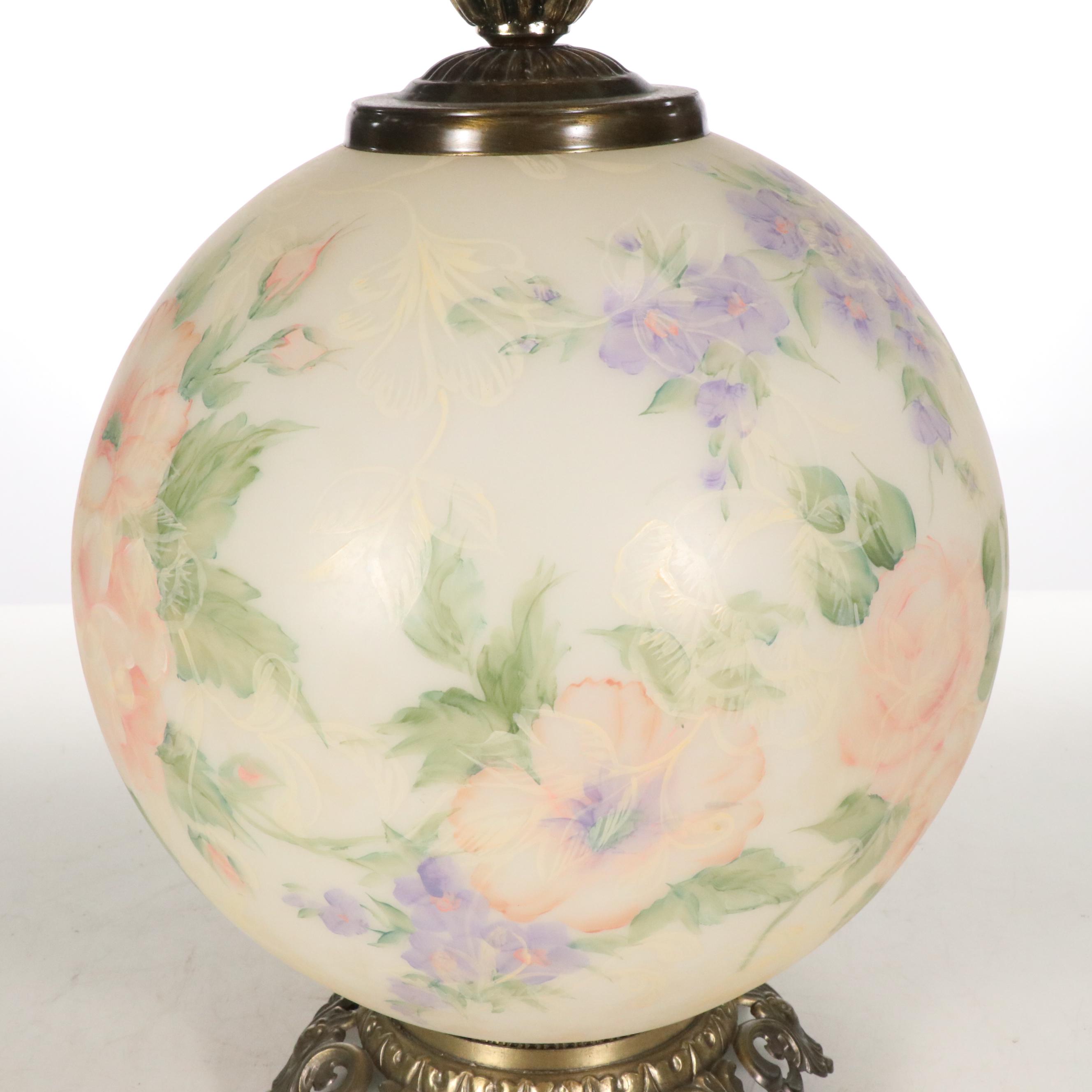 Karen Rogers Hand-Painted Gone with the Wind Style Parlor Lamp