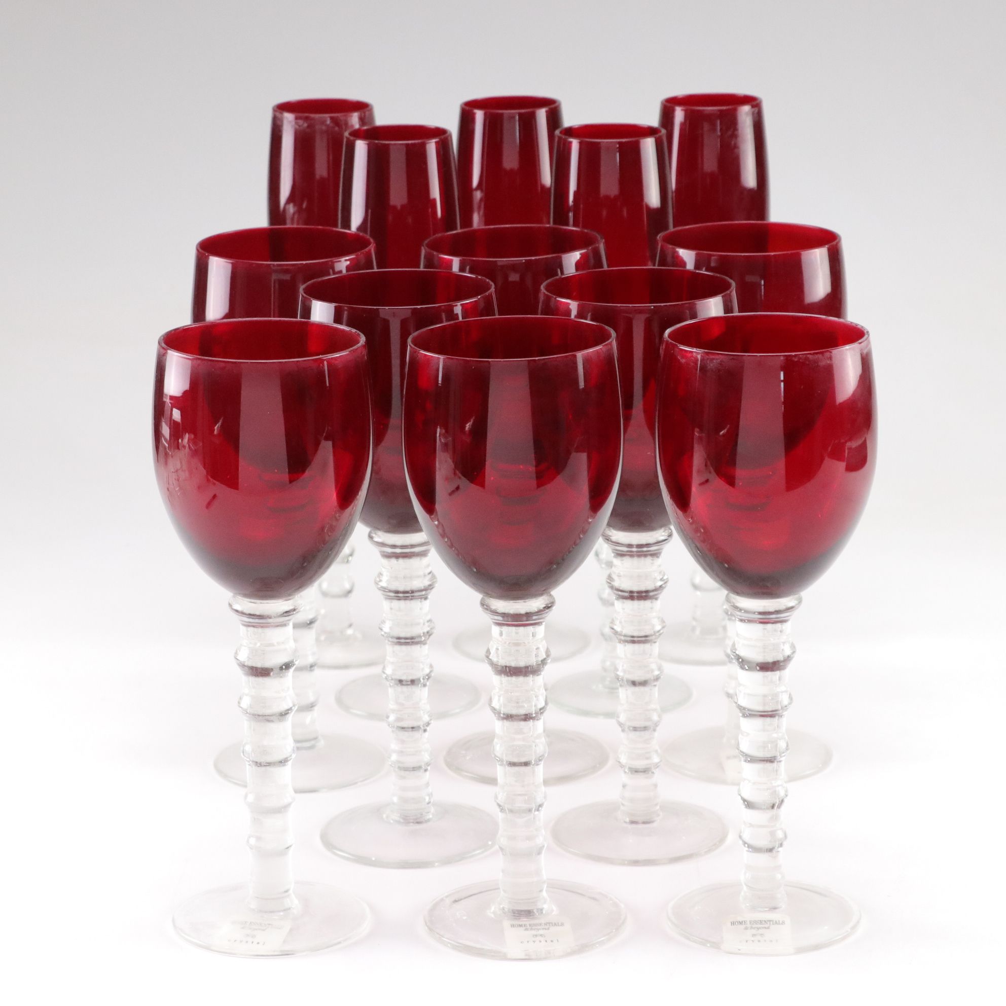 Home Essentials "Imperial Ruby" Water Goblets & Fluted Champagne Glasses