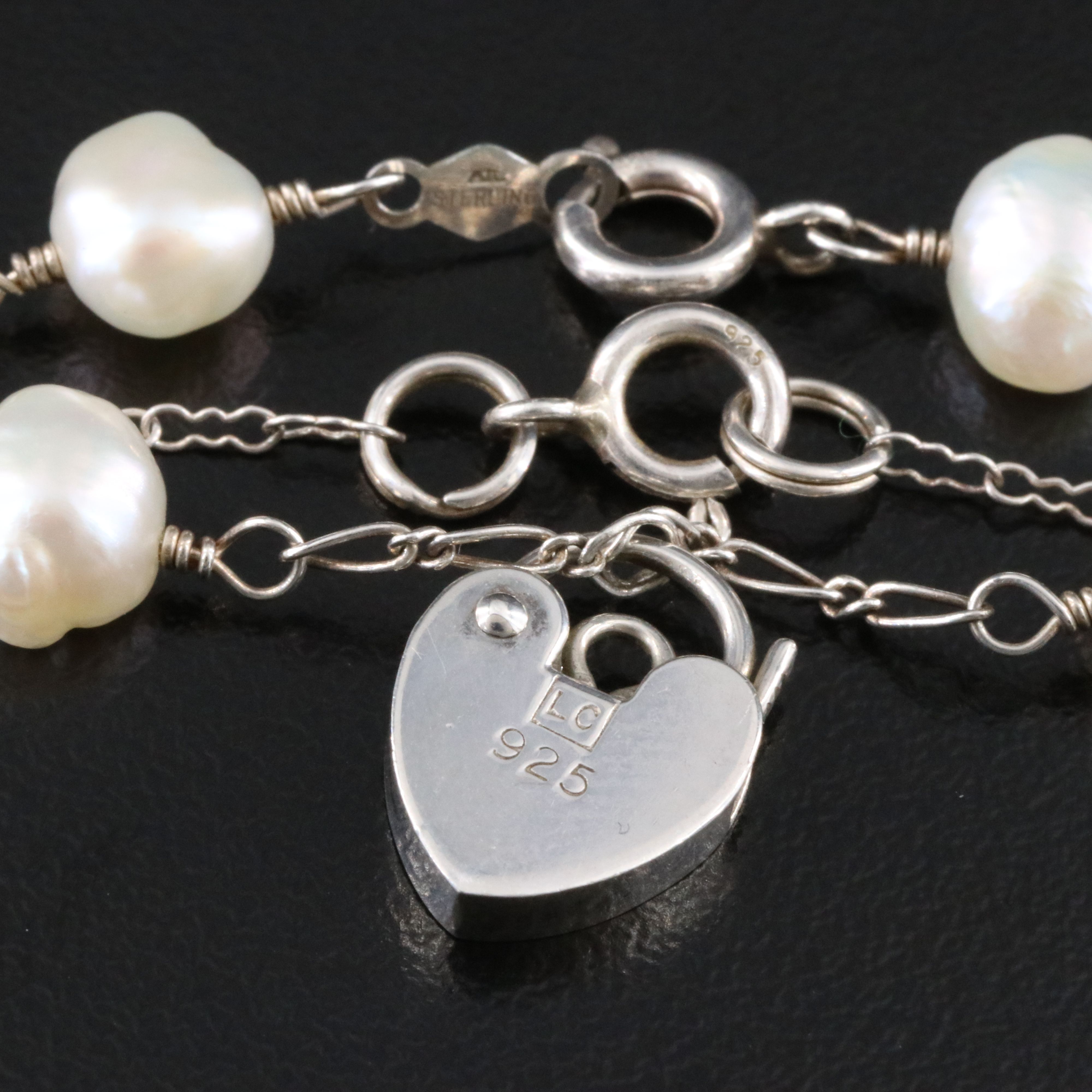 Sterling Pearl Station Necklaces and Cuffs