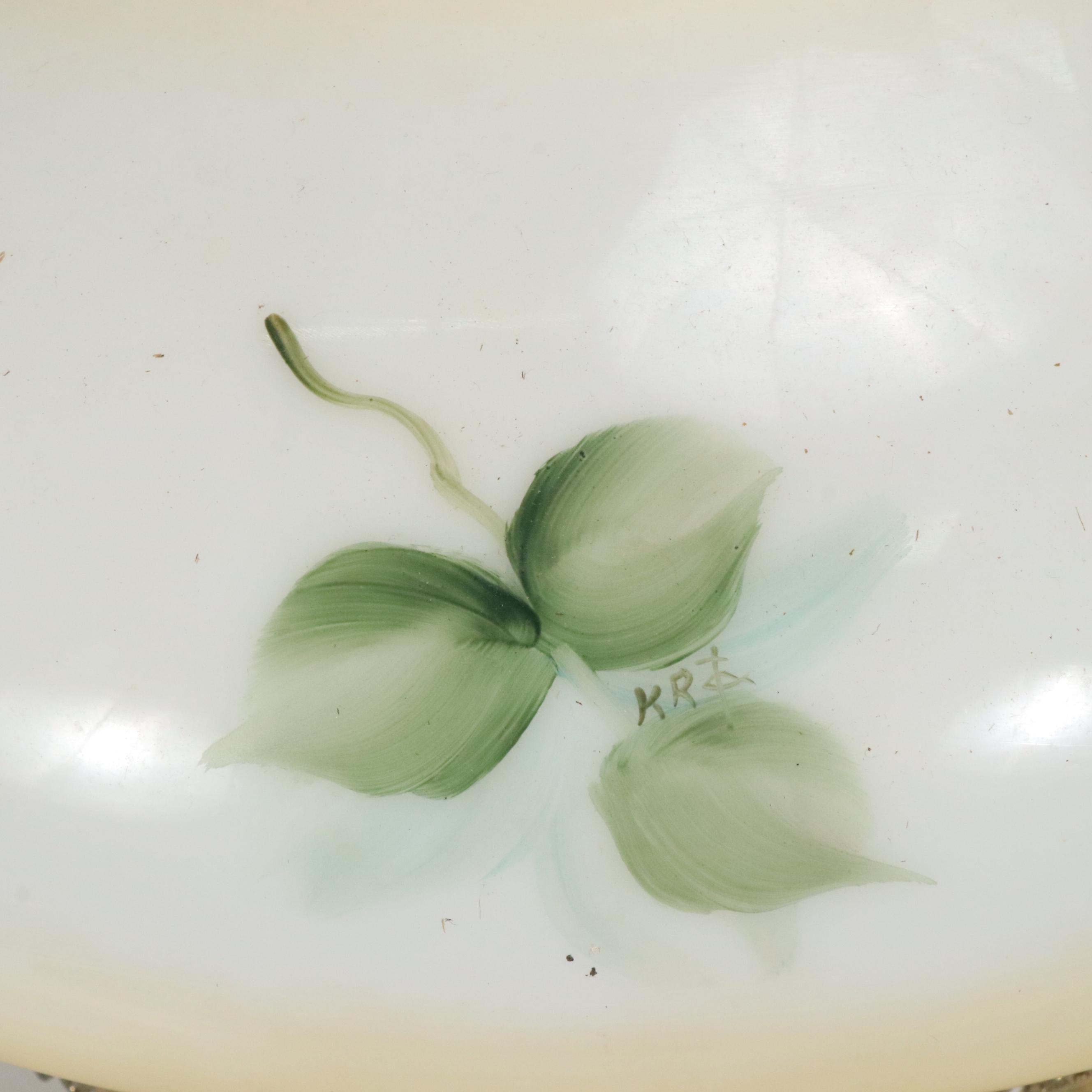 Karen Rogers Hand-Painted Glass Parlor Lamp