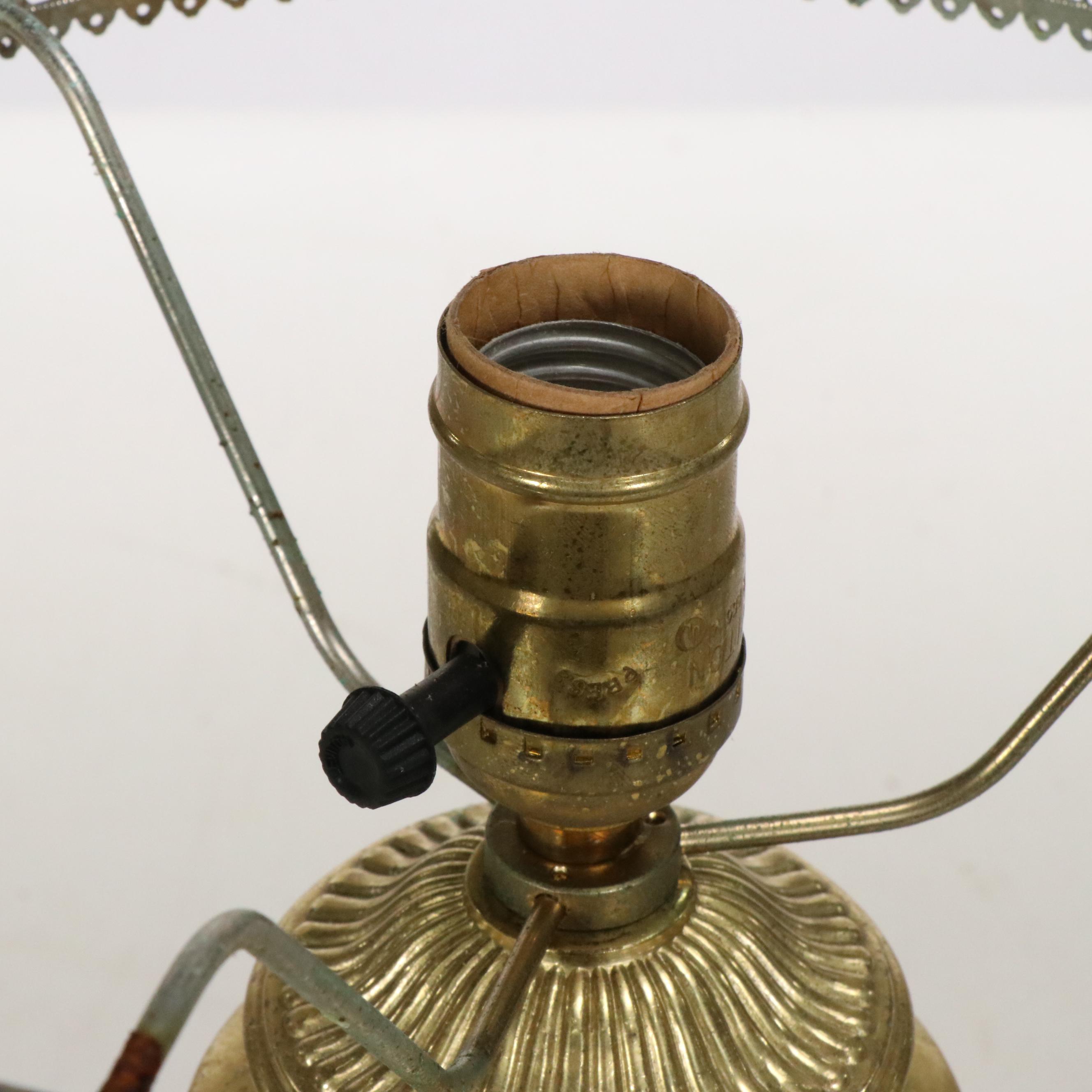 Karen Rogers Hand-Painted Glass Parlor Lamp