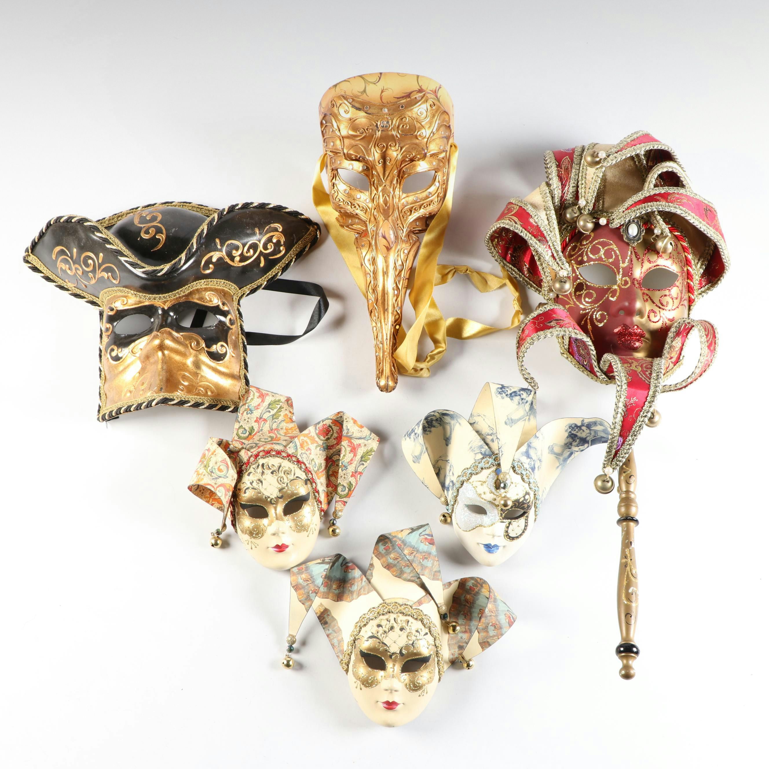 Italian Venetian Plaster Carnival Mask Wall Décor