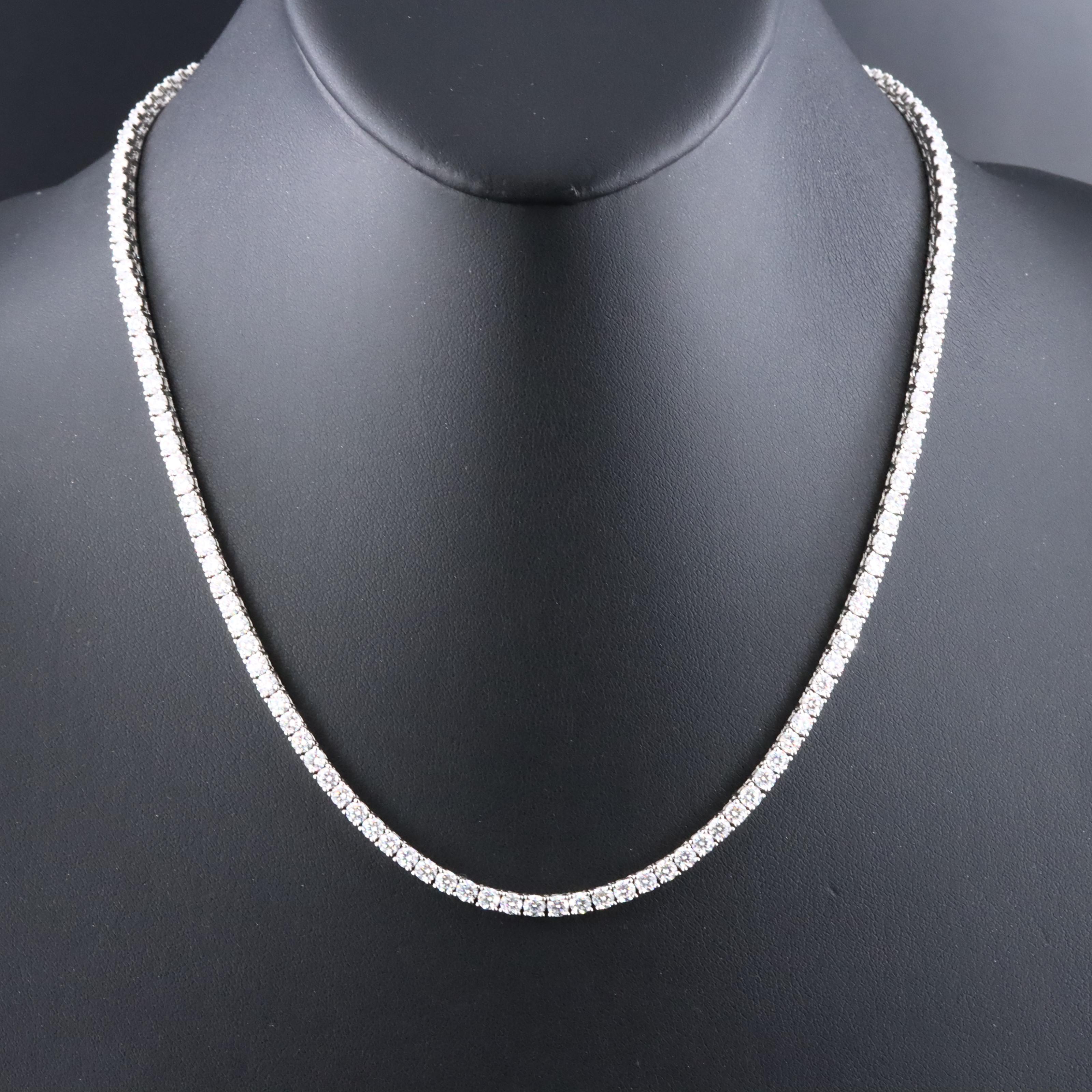 Sterling Moissanite Rivière Necklace