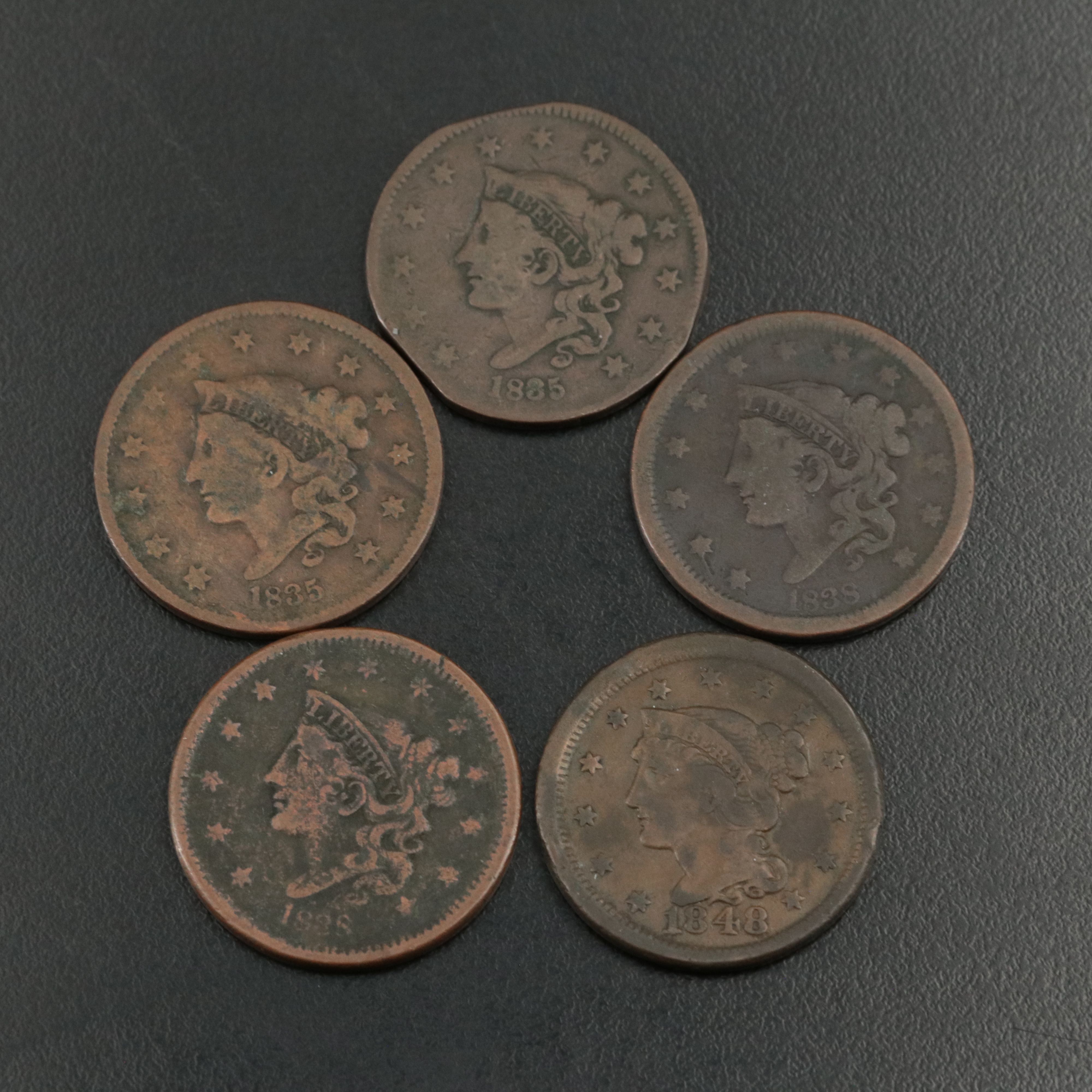 Five U.S. Large Cents