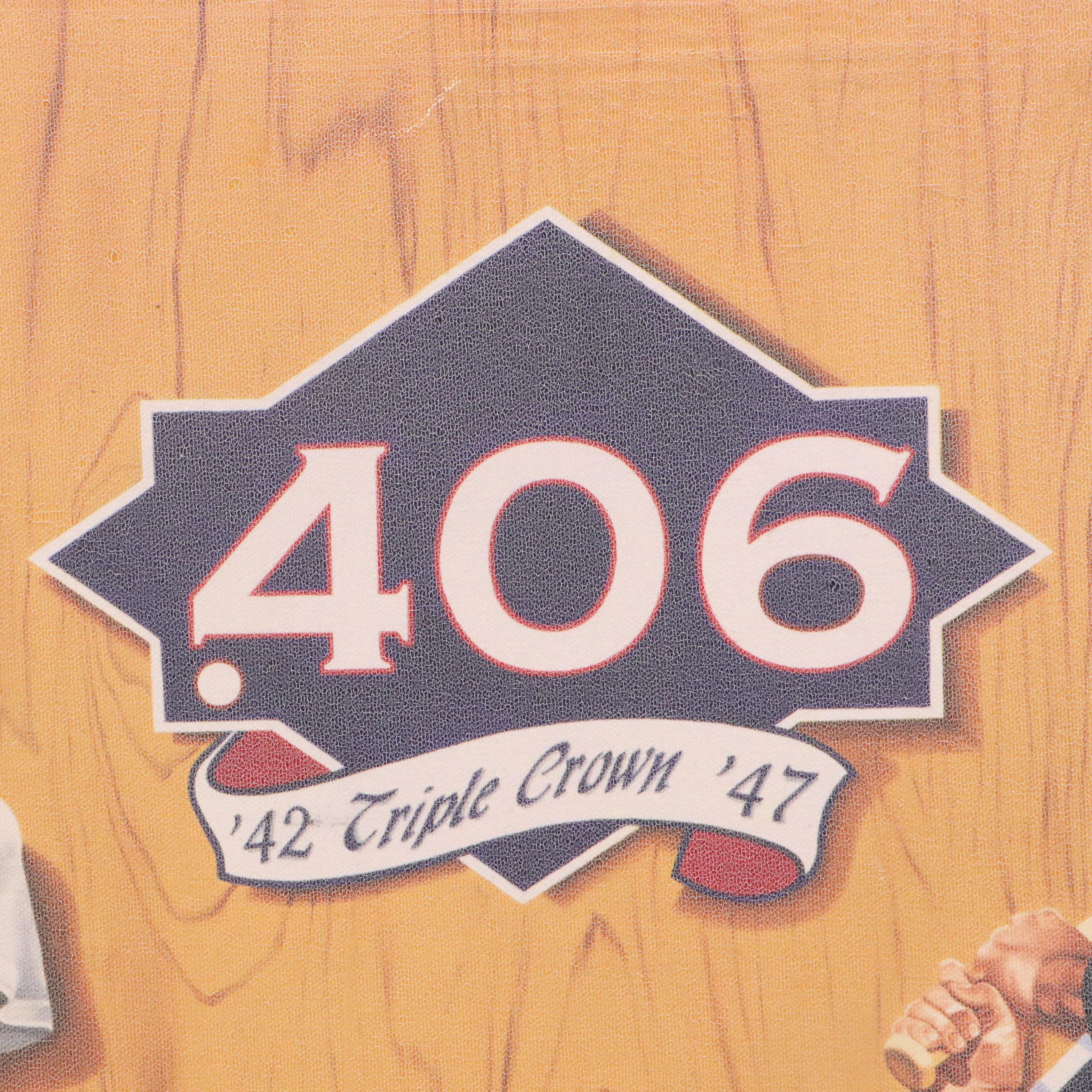 Tew Williams Signed "42 47 T.C." Limited Edition Triple Crown Canvas Print, JSA