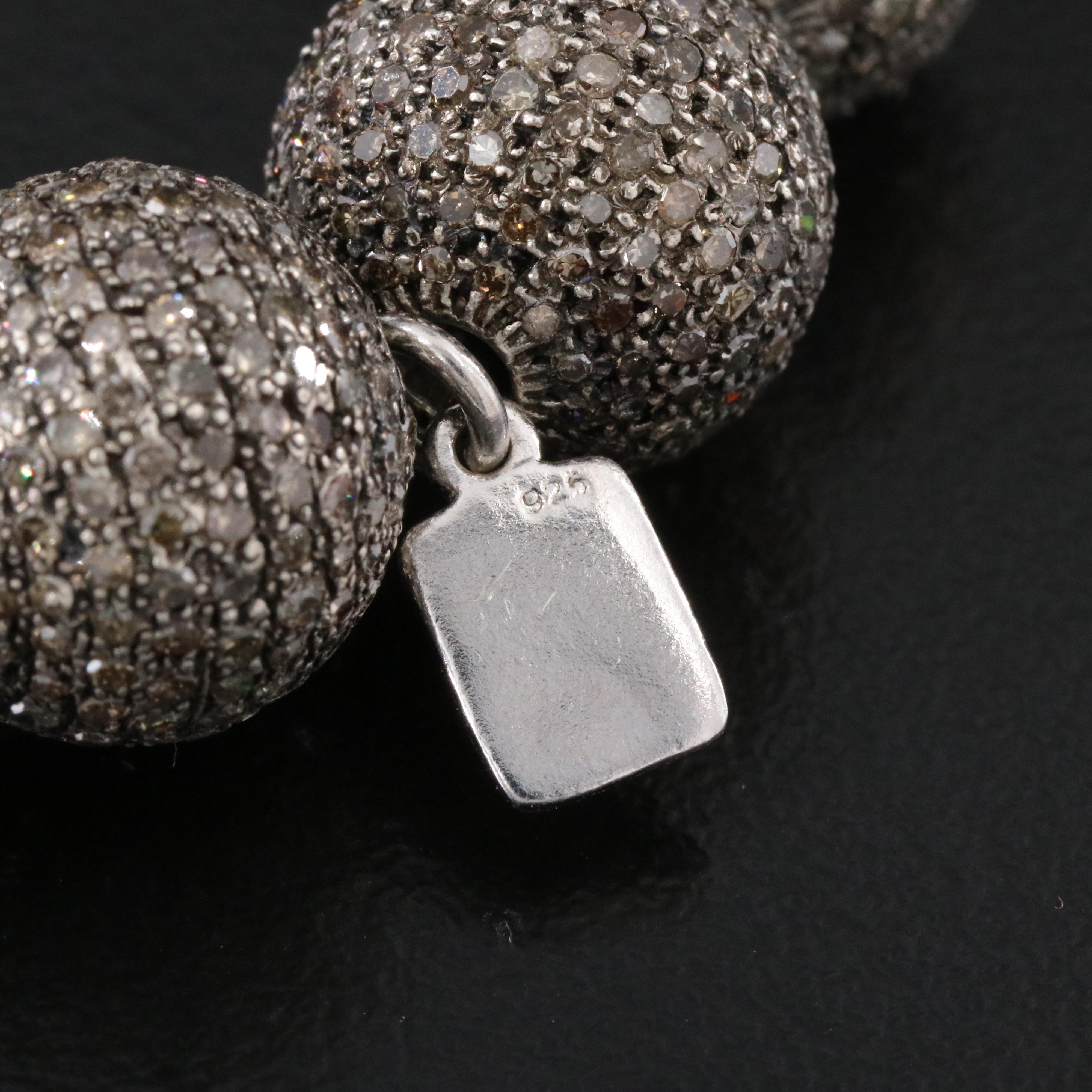 Sheryl Lowe Sterling Pavé Diamond Bead Bracelet