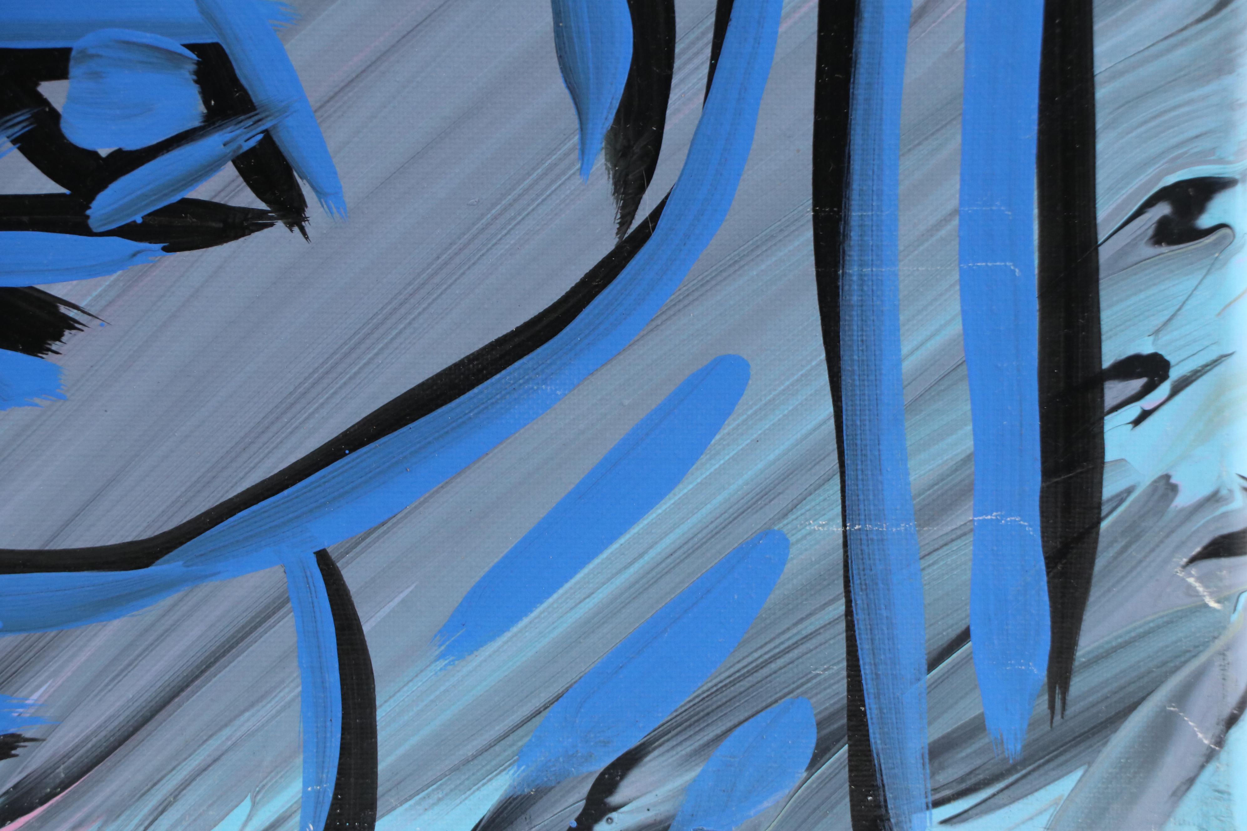 Bryson C. Abstract Face Acrylic Painting, Circa 2025