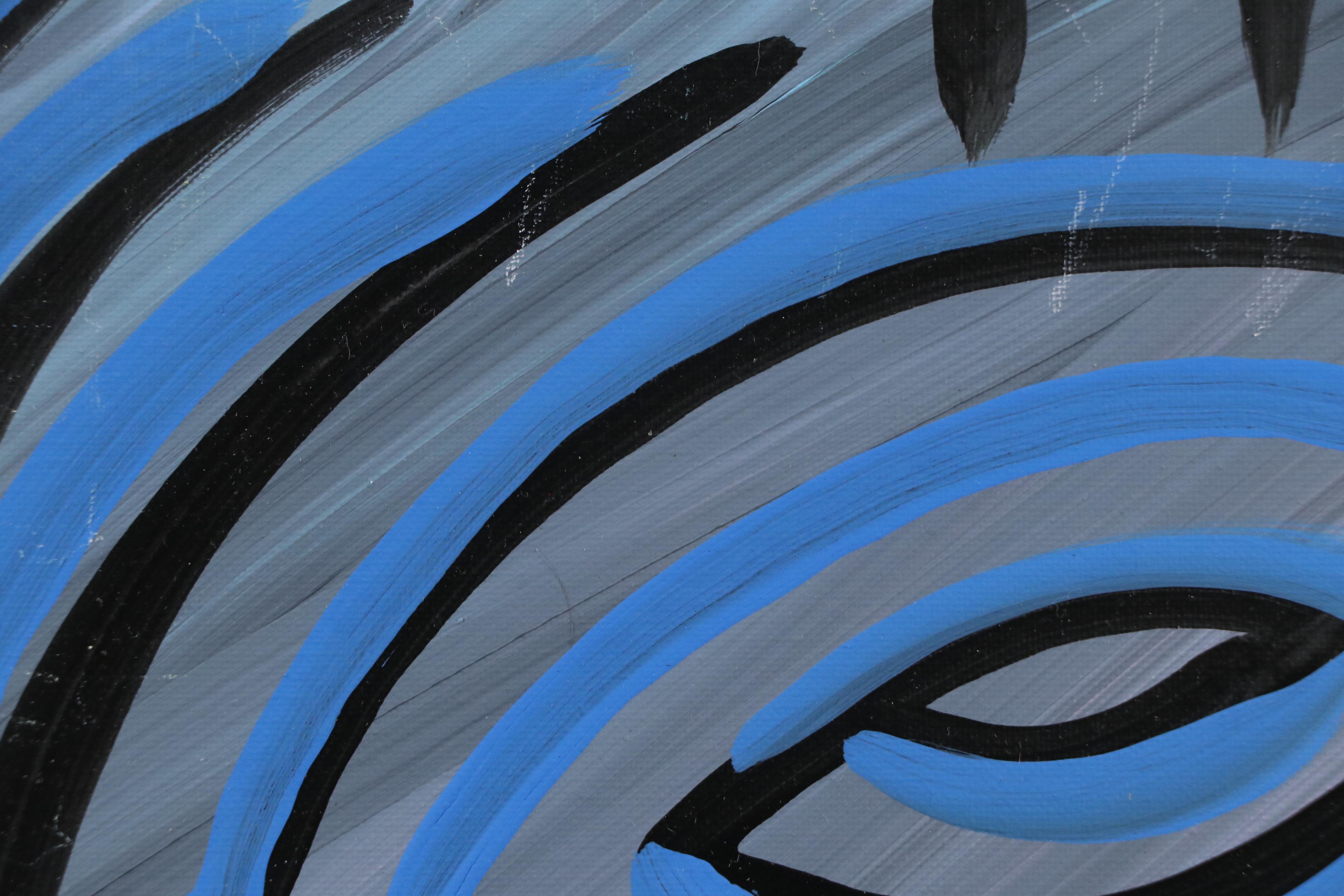 Bryson C. Abstract Face Acrylic Painting, Circa 2025