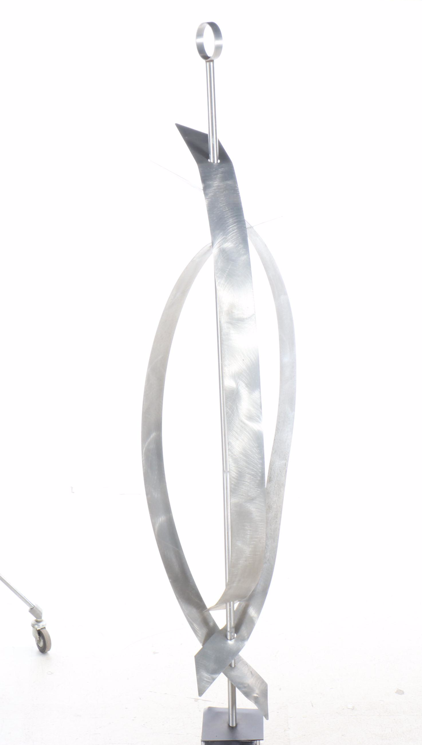 Jon Allen Abstract Aluminum Sculpture with Intersecting Curves, 2012