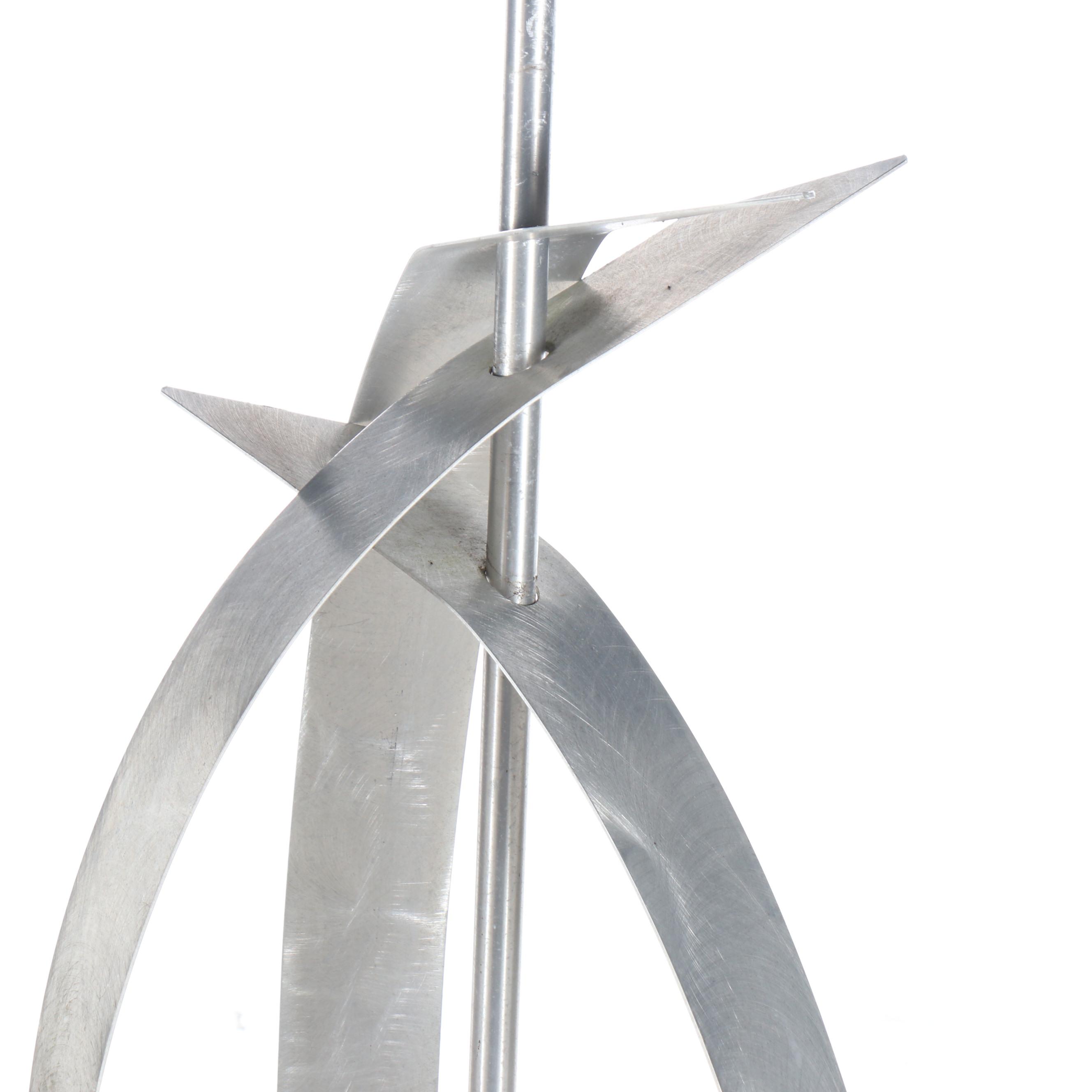 Jon Allen Abstract Aluminum Sculpture with Intersecting Curves, 2012