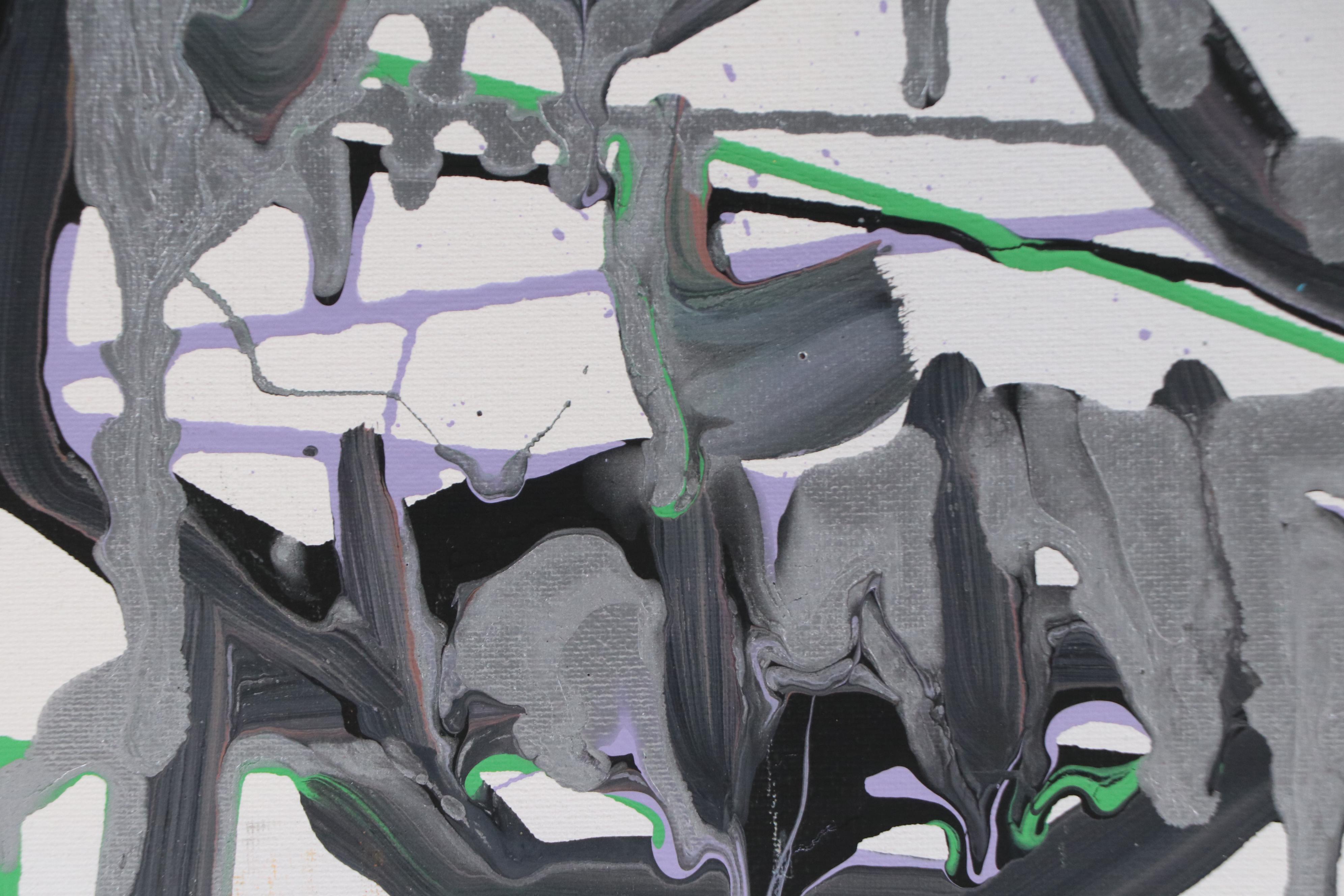 Bryson C. Abstract Face Acrylic Painting, Circa 2025