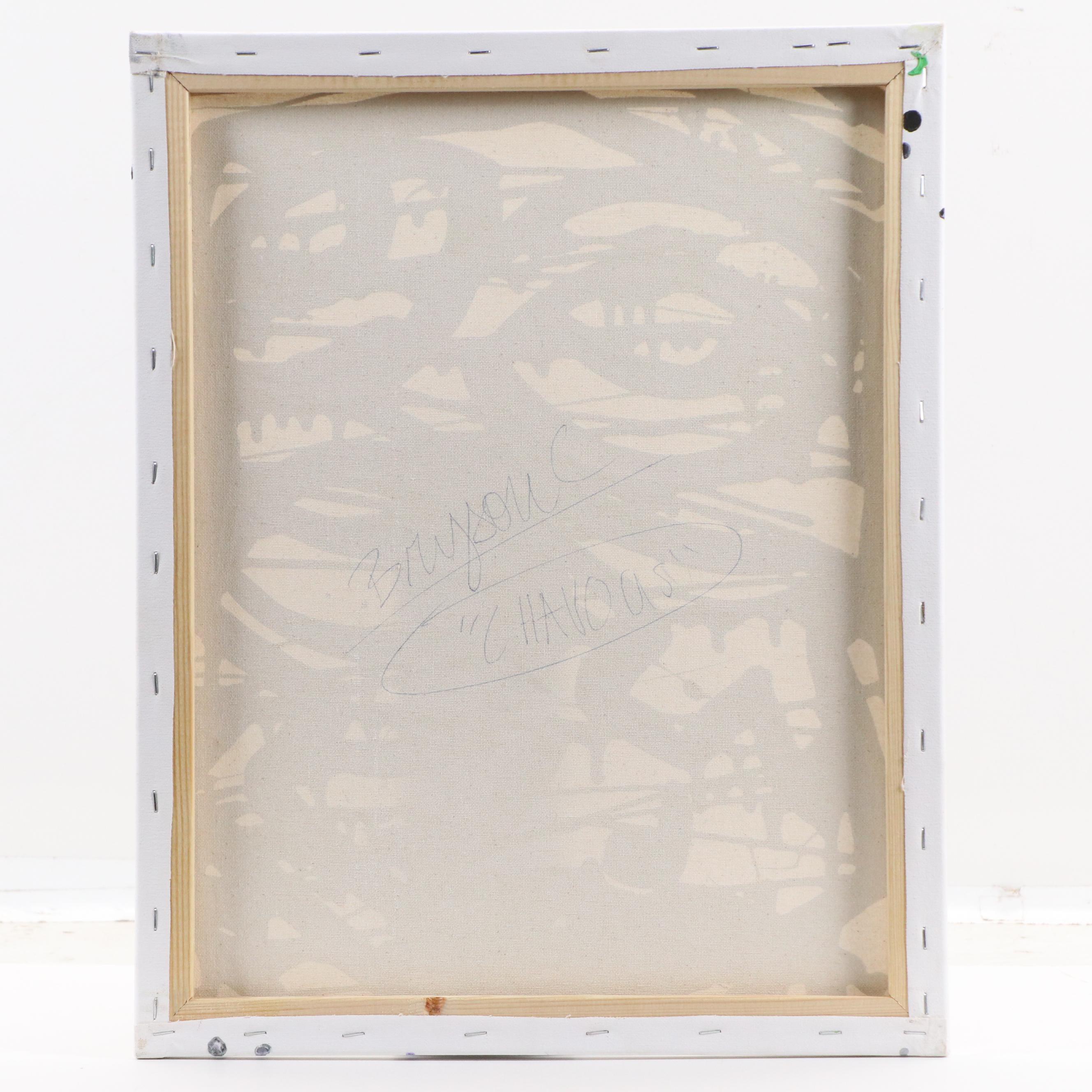 Bryson C. Abstract Face Acrylic Painting, Circa 2025