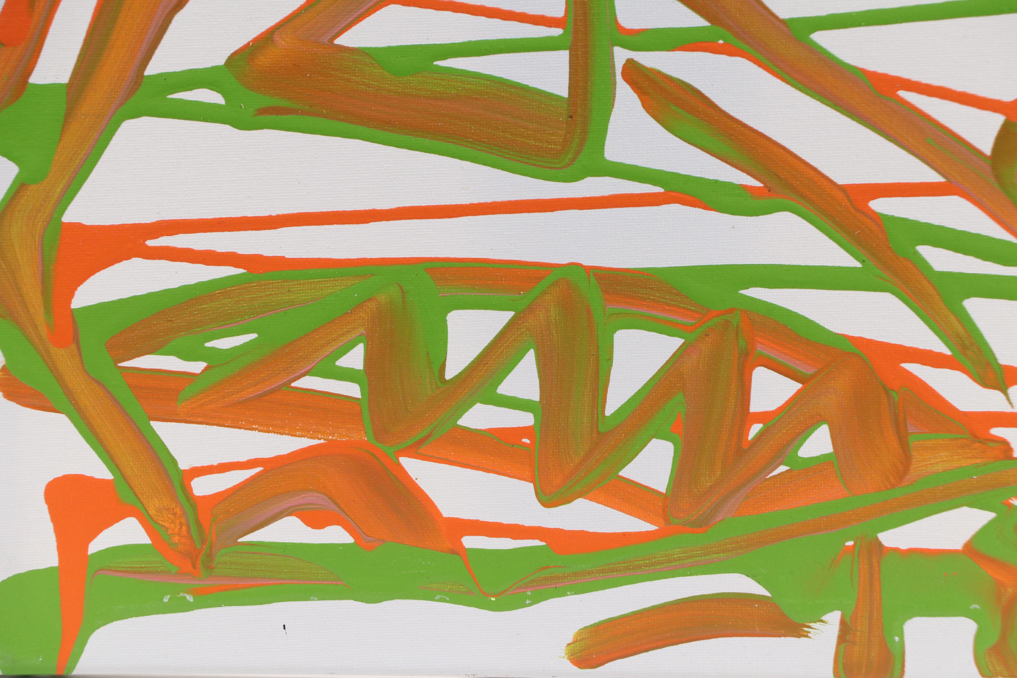 Bryson C. Abstract Face Acrylic Painting, Circa 2025