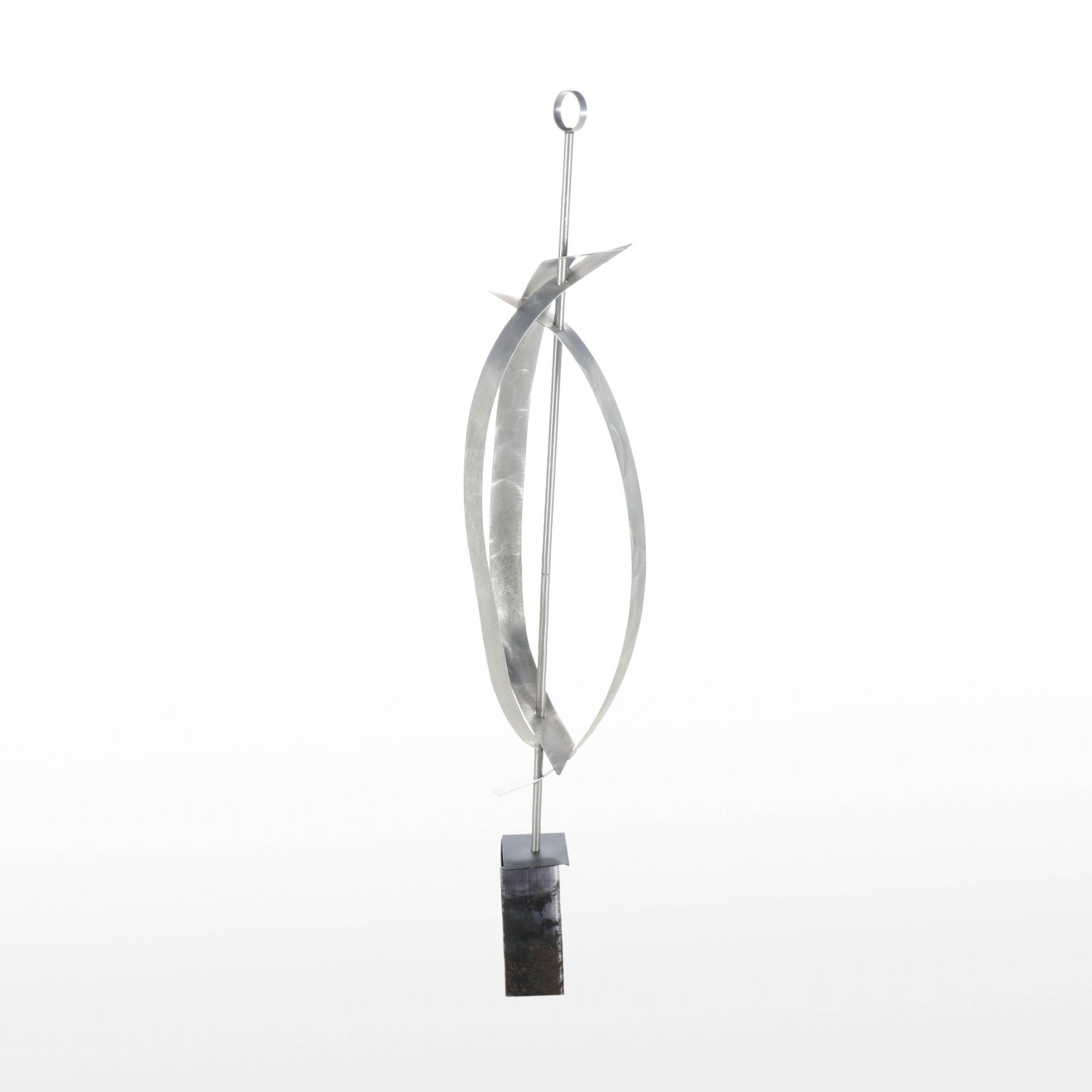 Jon Allen Abstract Aluminum Sculpture with Intersecting Curves, 2012