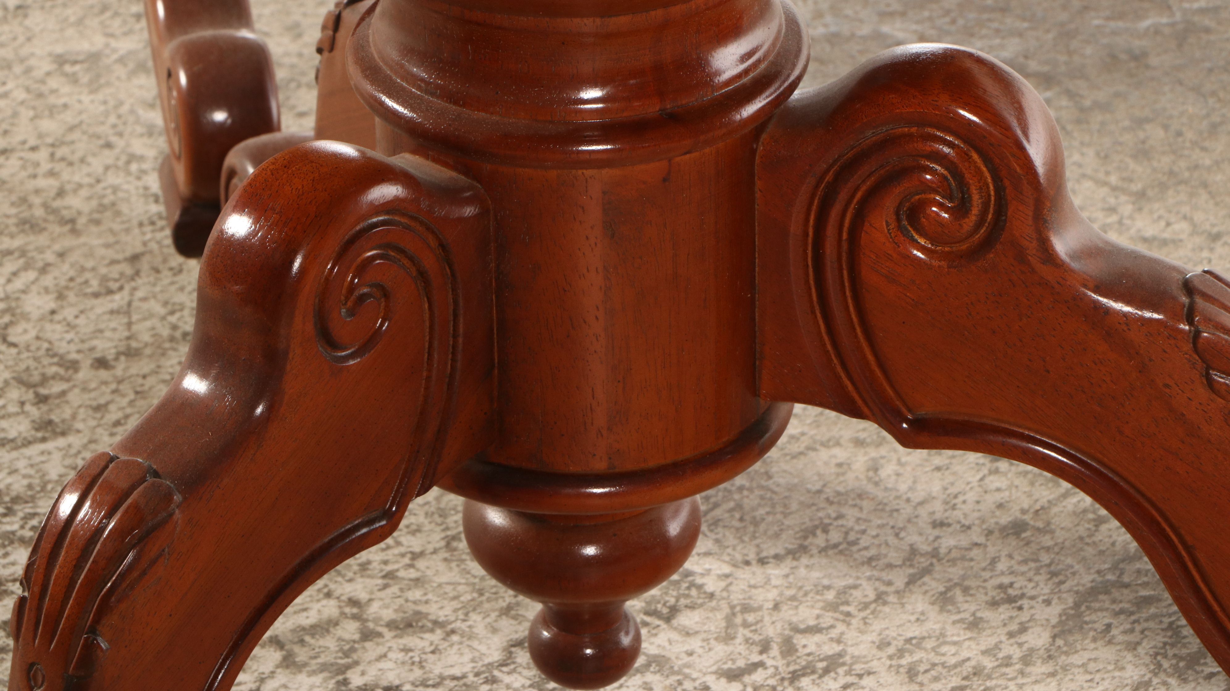 Seven Piece Chippendale Style Mahogany Finish Dining Set with Henry Link Chairs