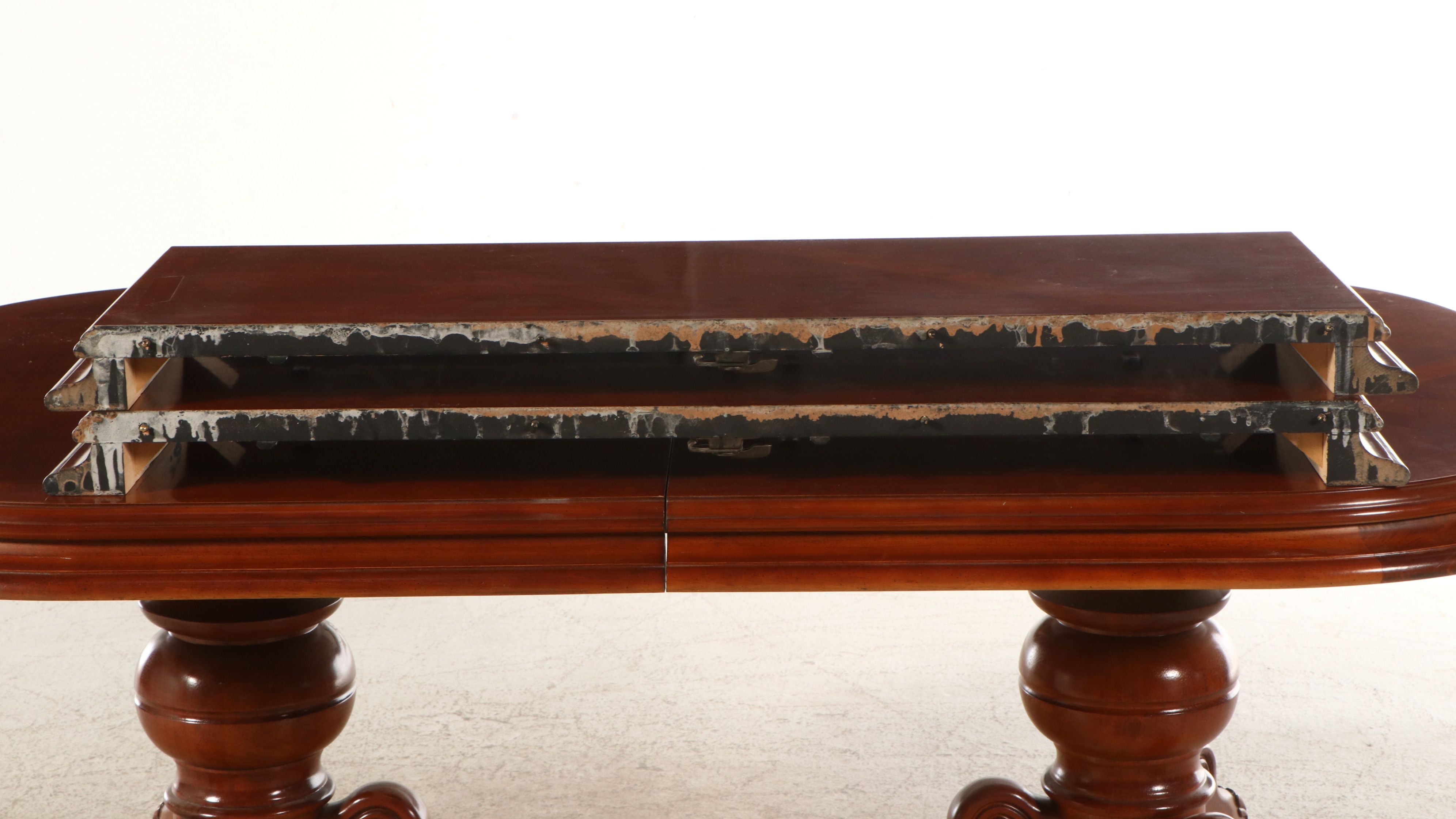 Seven Piece Chippendale Style Mahogany Finish Dining Set with Henry Link Chairs