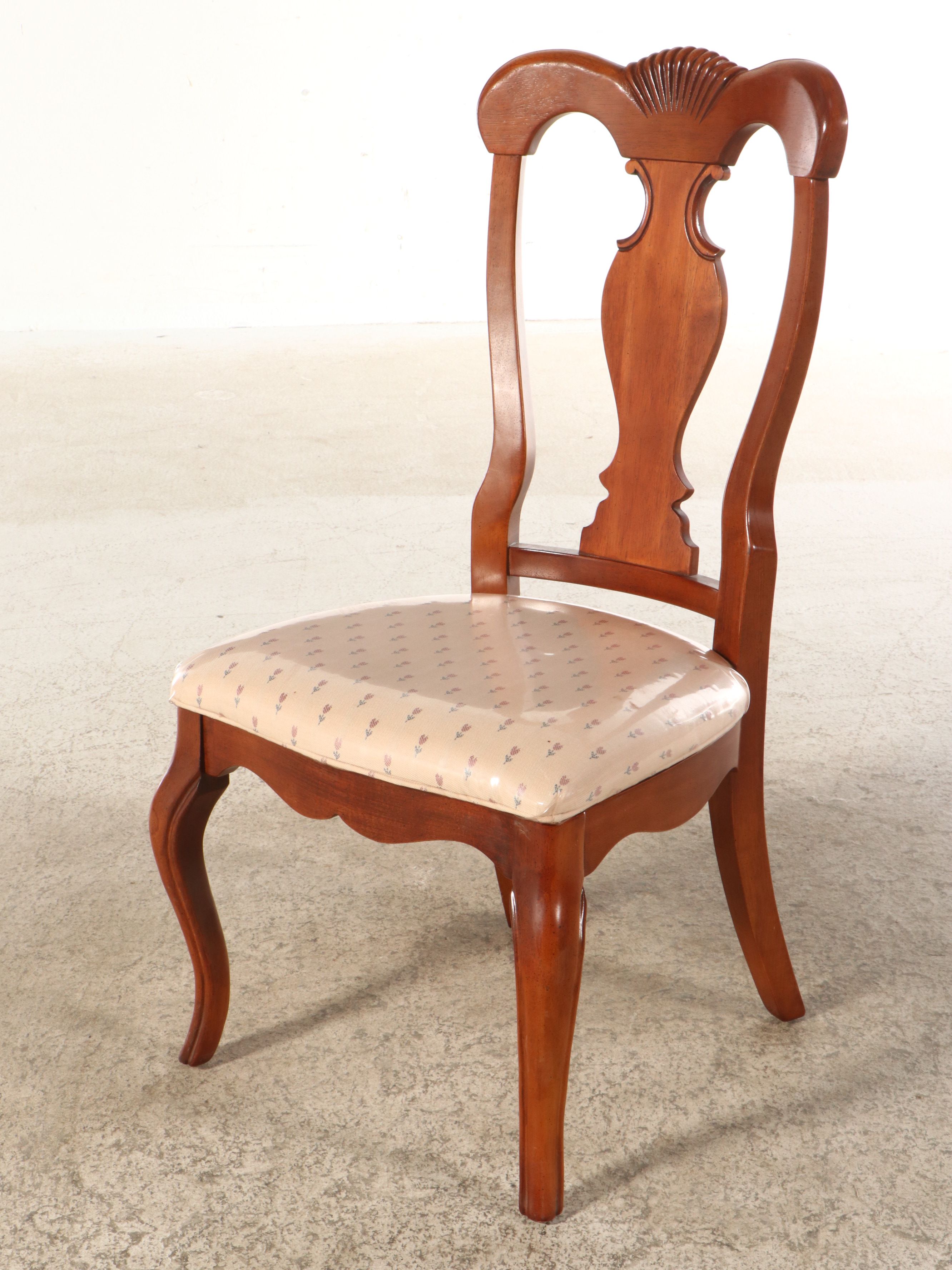 Seven Piece Chippendale Style Mahogany Finish Dining Set with Henry Link Chairs