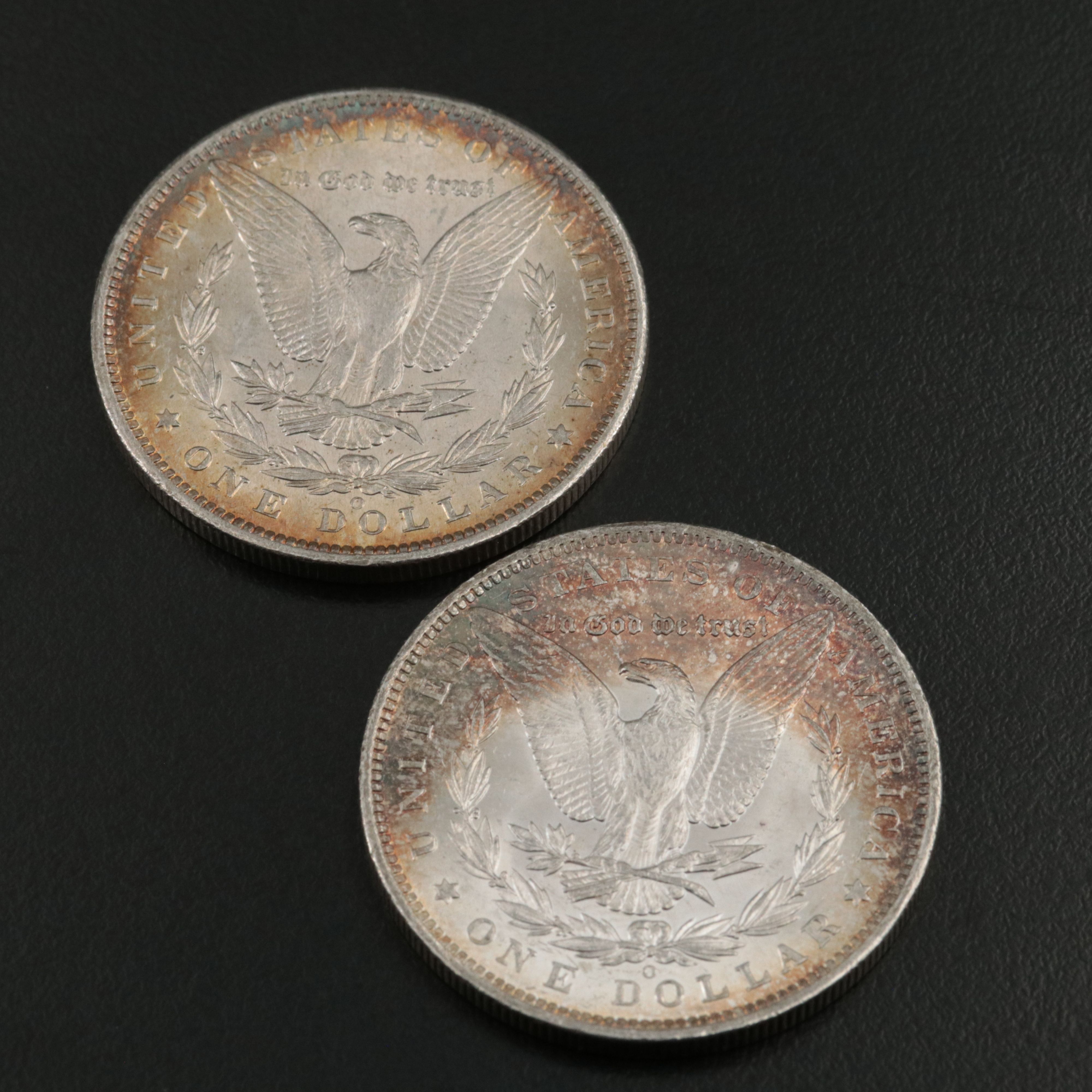 Five 1885-O Uncirculated Morgan Silver Dollars