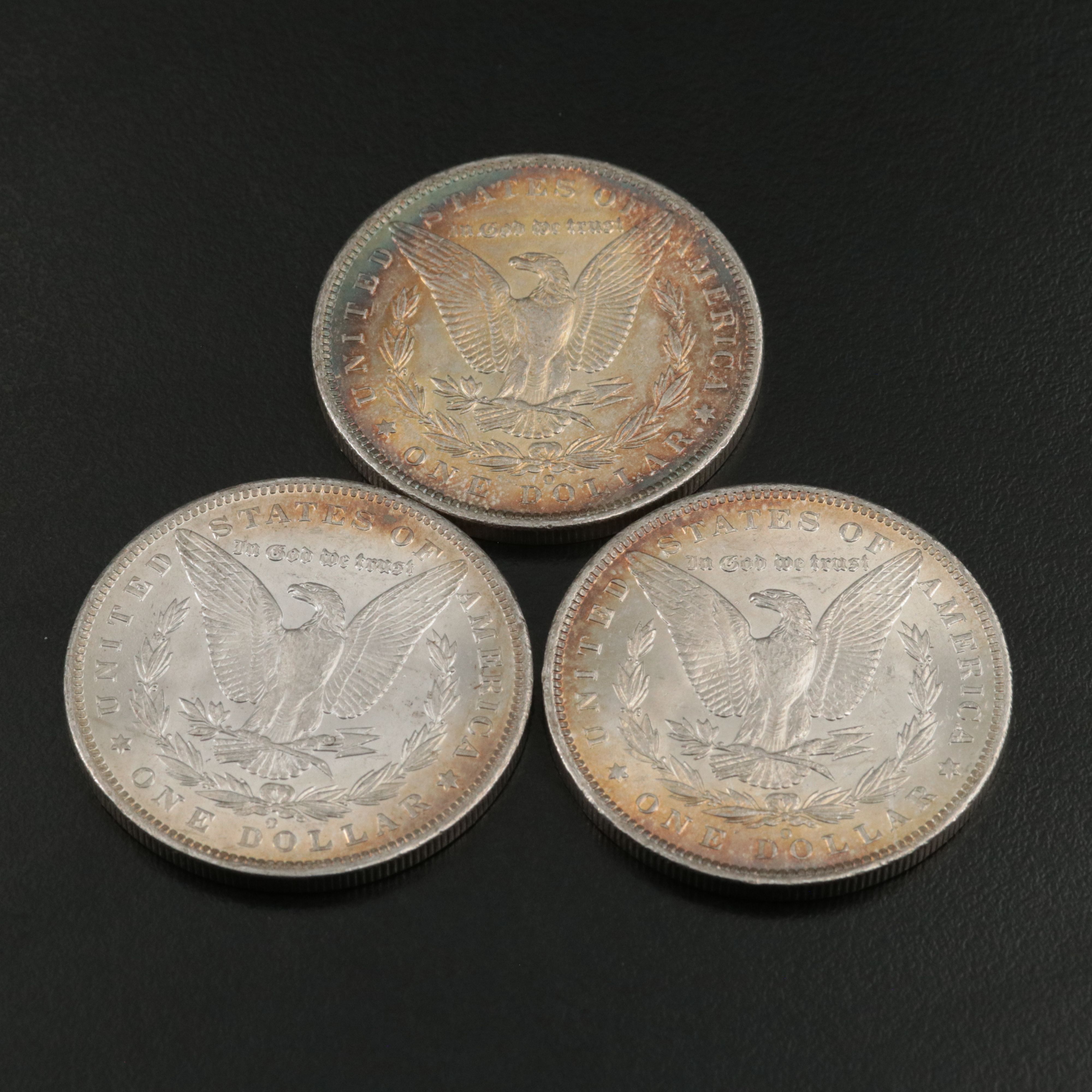 Five 1885-O Uncirculated Morgan Silver Dollars