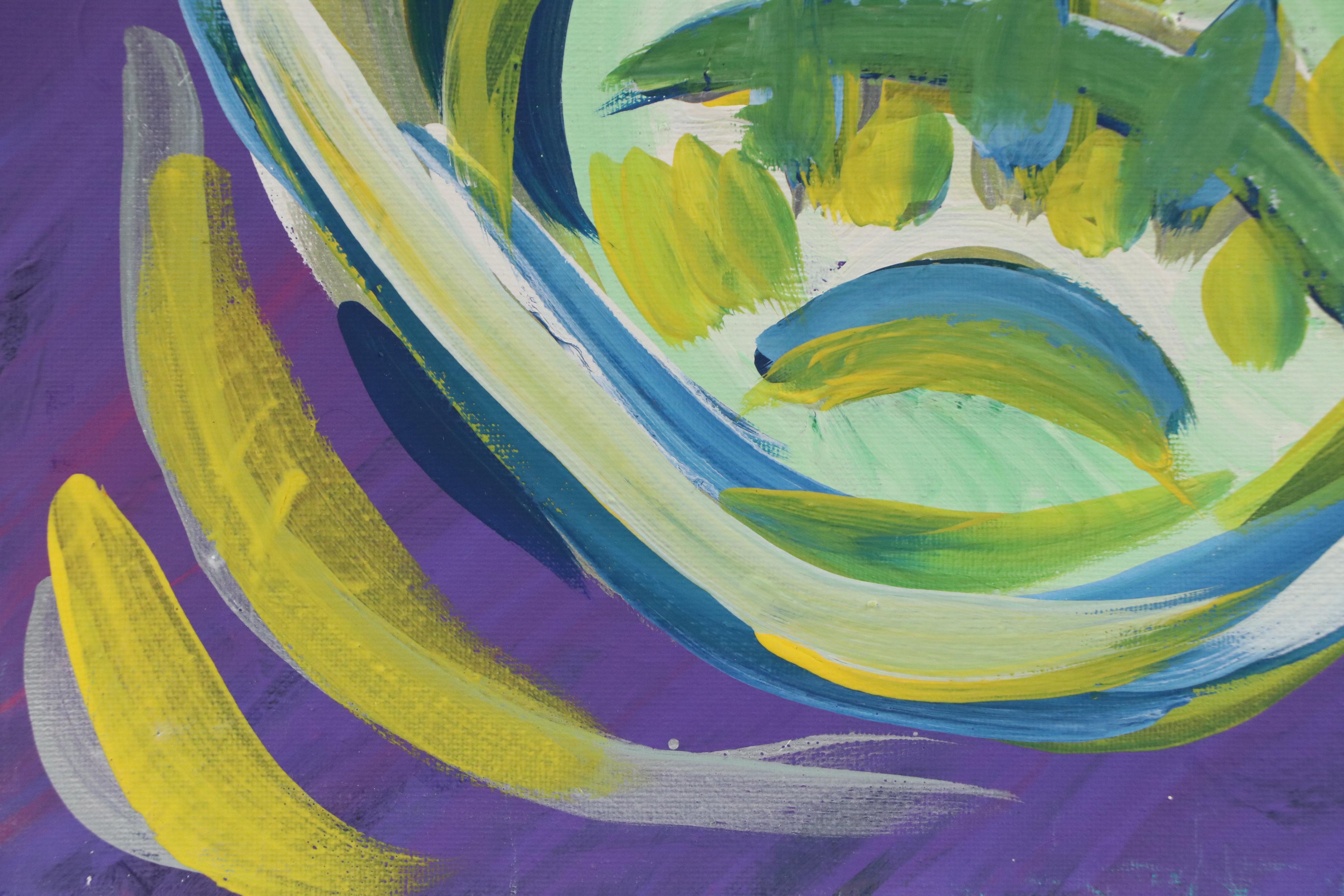 Bryson C. Abstract Face Acrylic Painting, Circa 2025