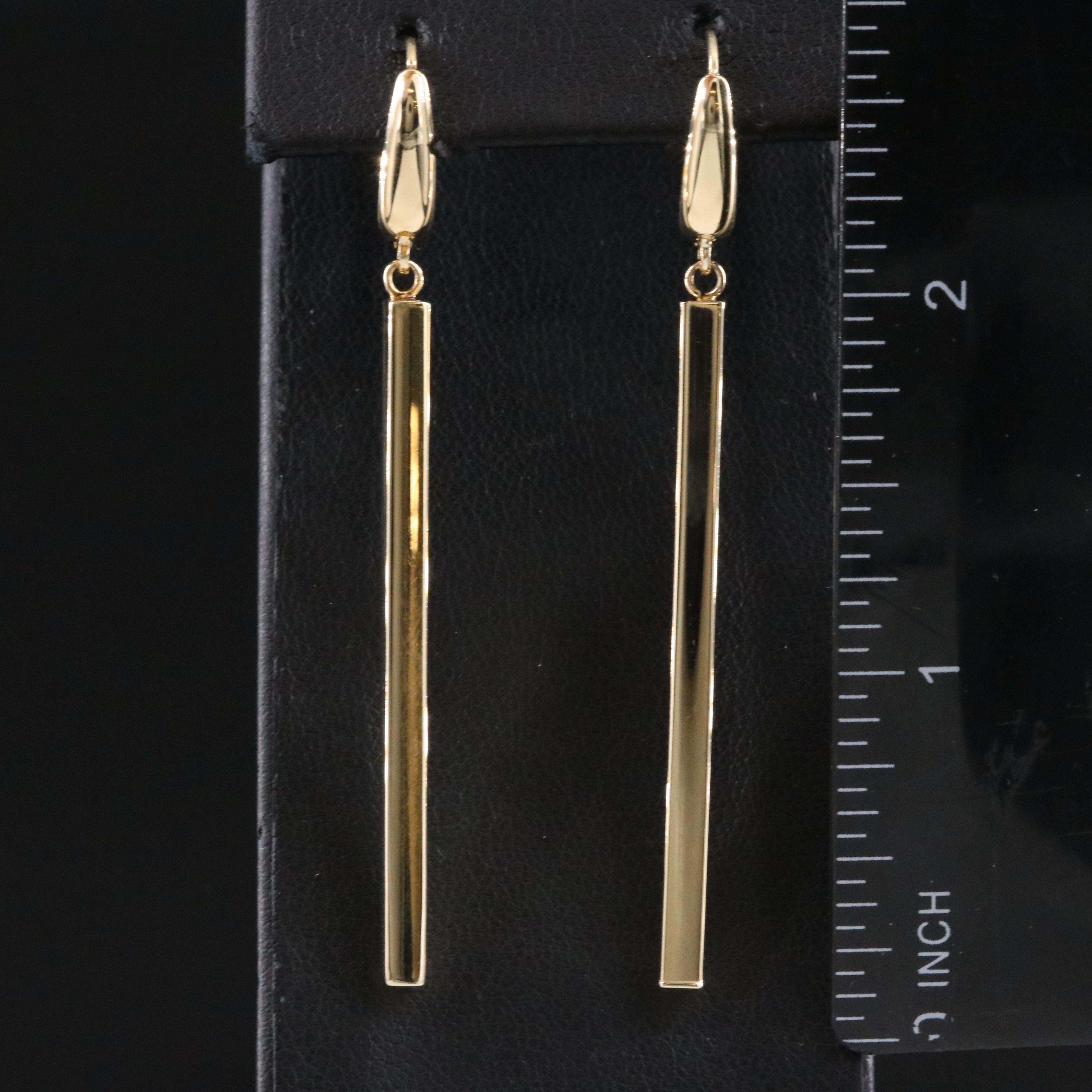 14K Bar Drop Earrings