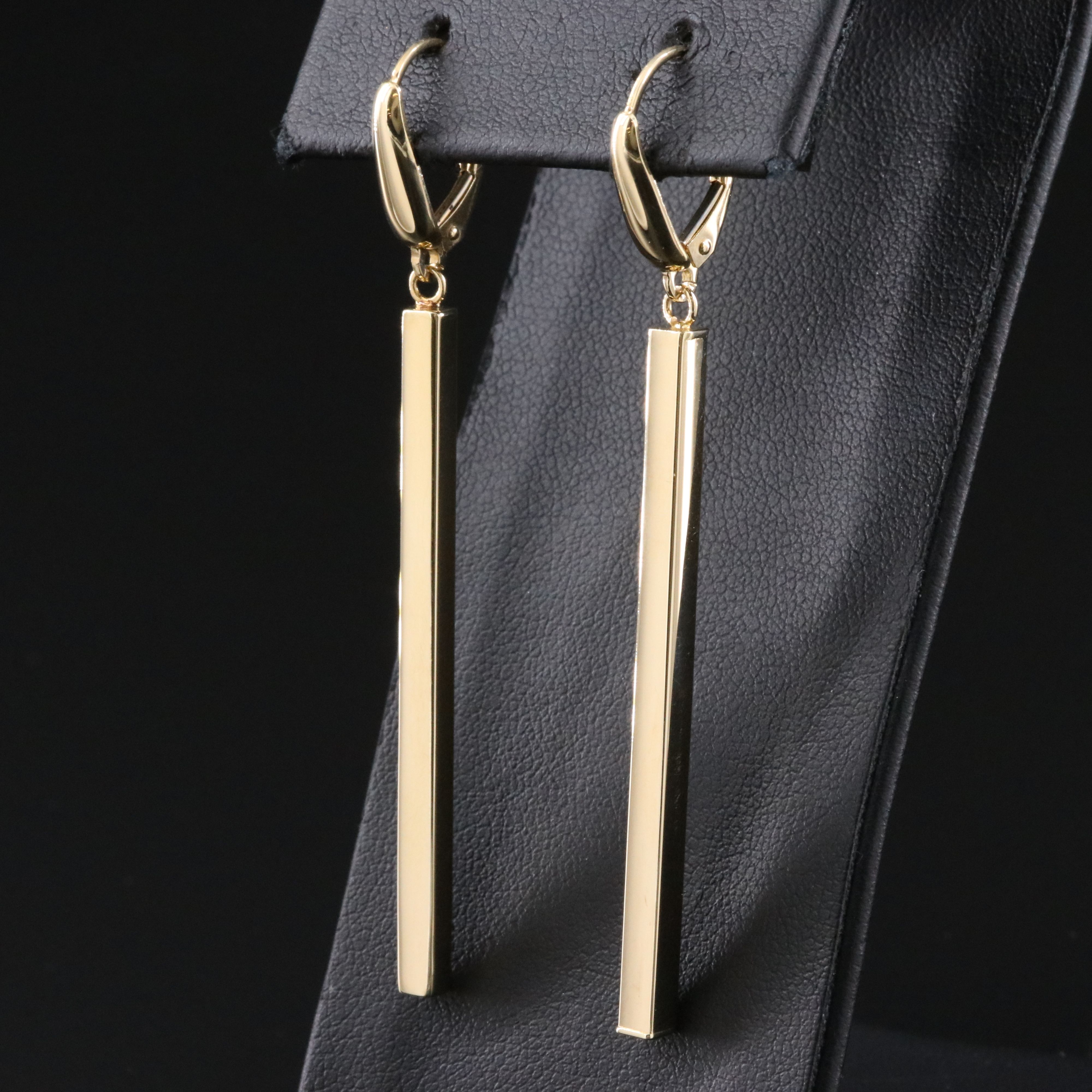 14K Bar Drop Earrings