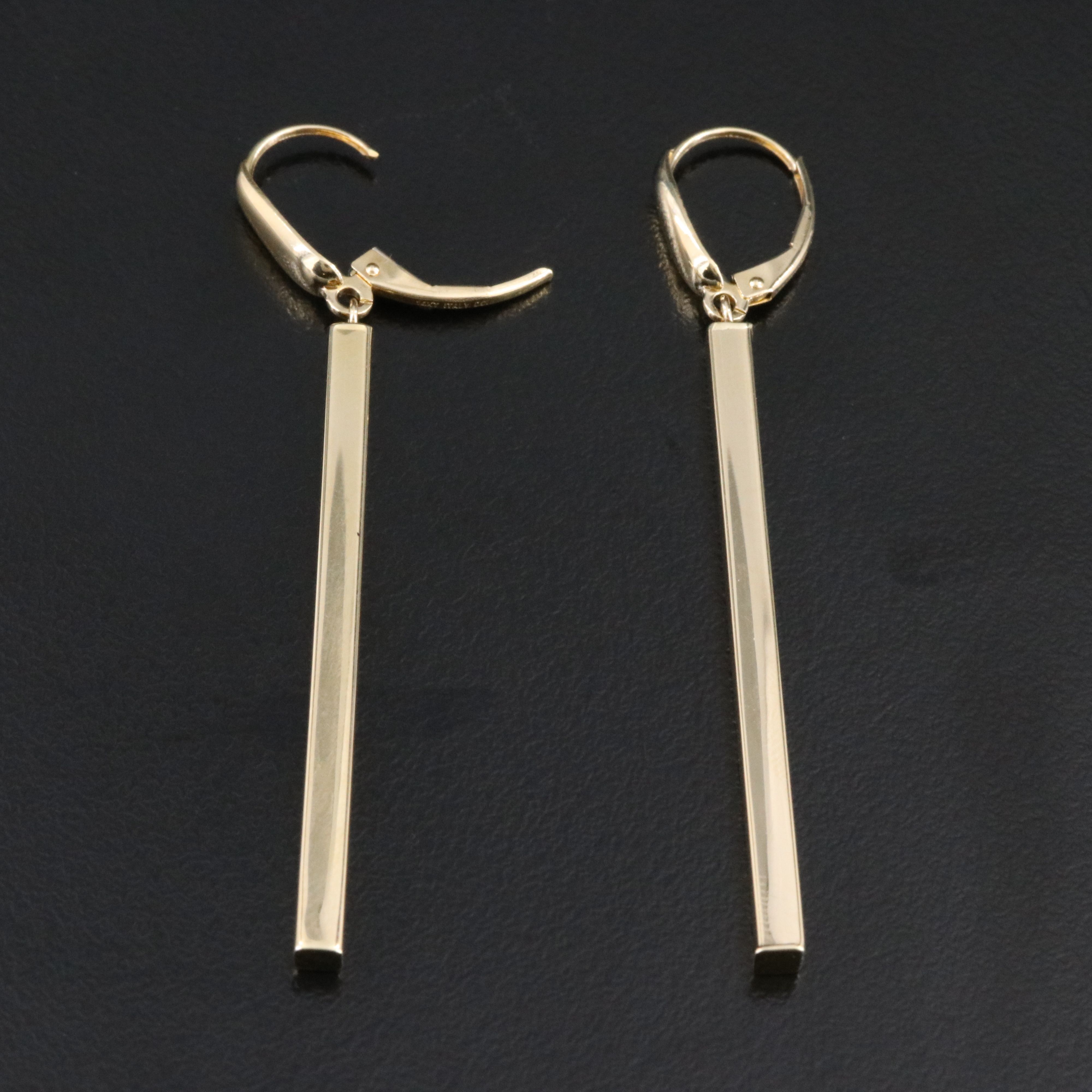 14K Bar Drop Earrings