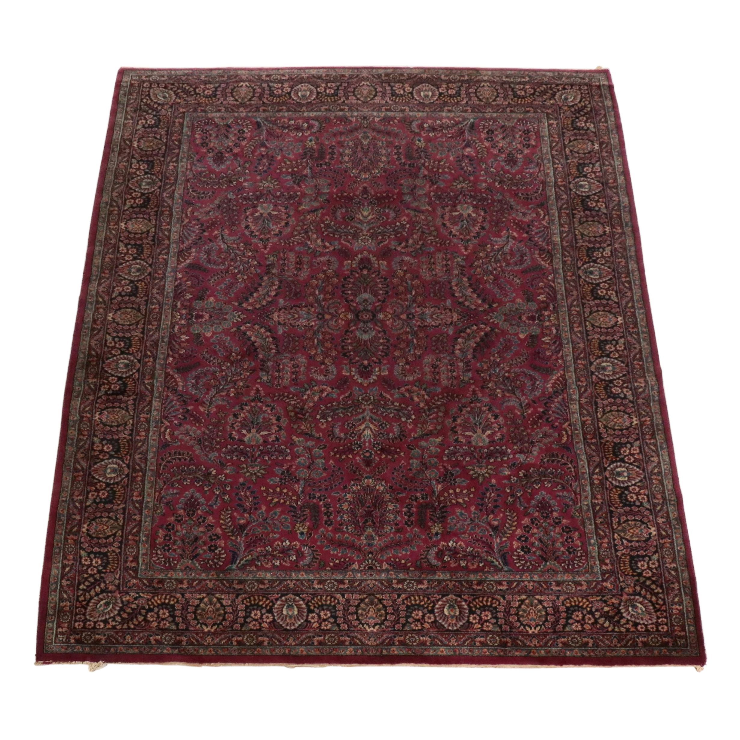 8'7 x 12' Hand-Knotted Persian Sarouk Room-Sized Rug