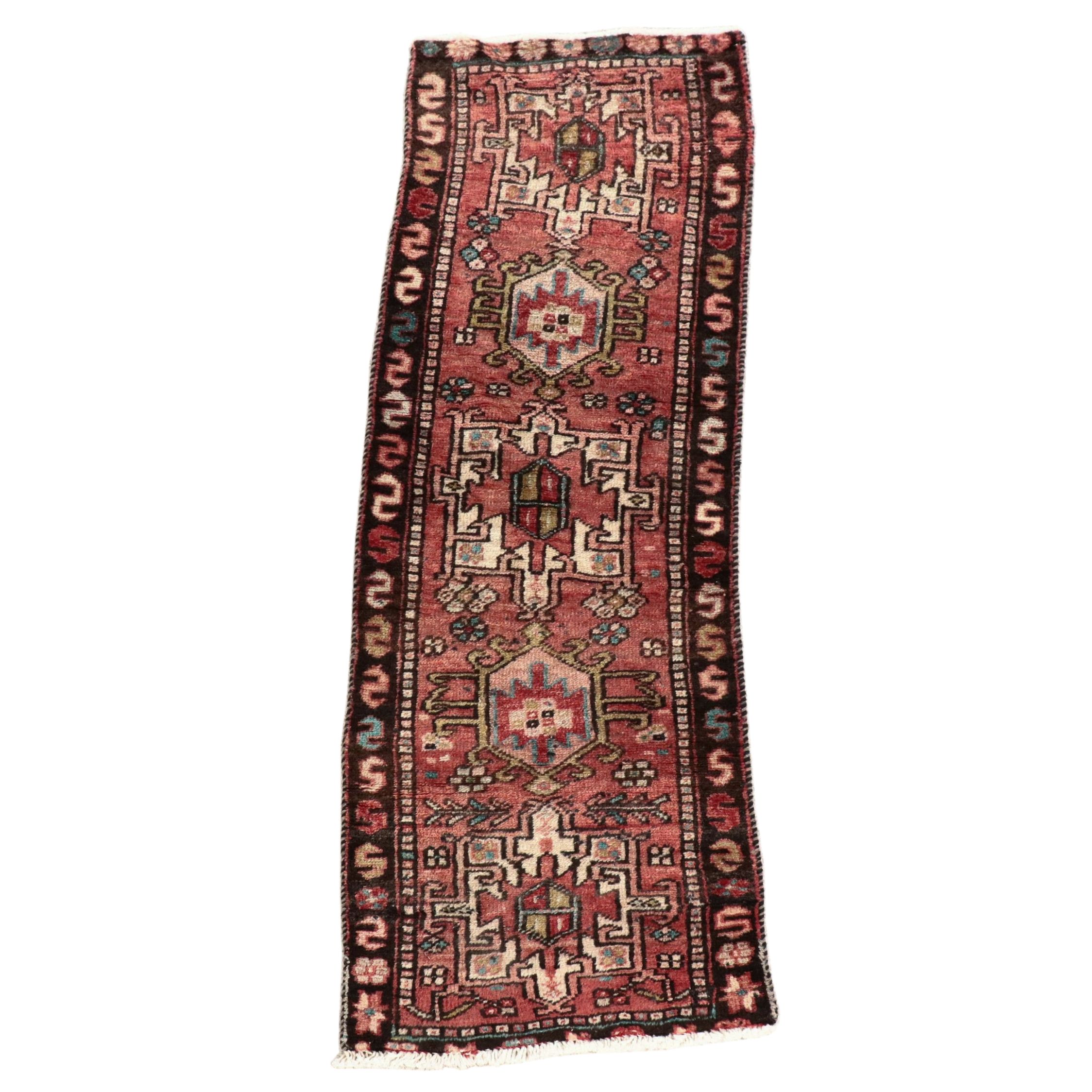 1'8 x 5'5 Hand-Knotted Persian Karaja Accent Rug