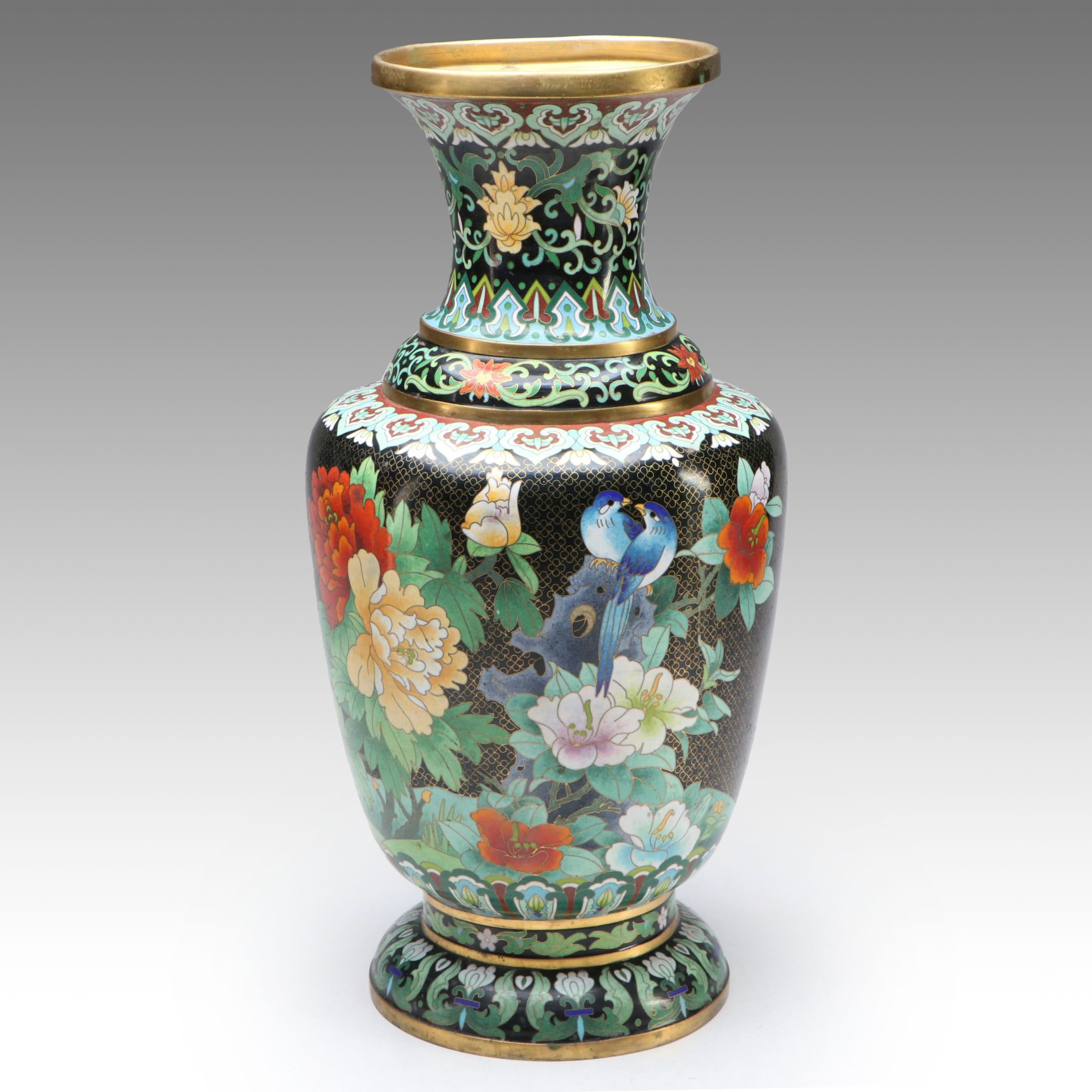 Chinese Floral Cloisonné Vase