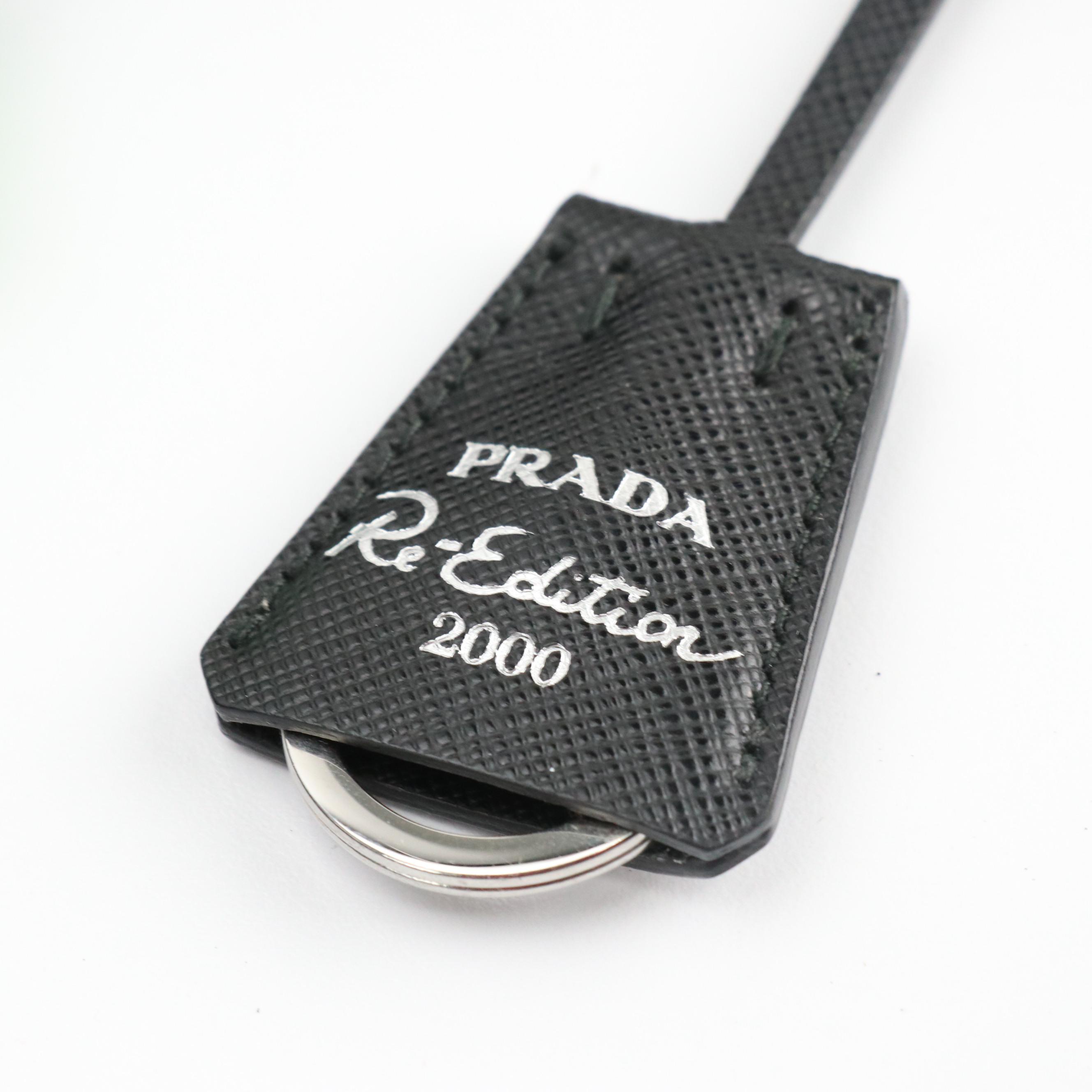 Prada Re-Edition 2000 Shoulder Bag in Black Re-Nylon with Saffiano Leather