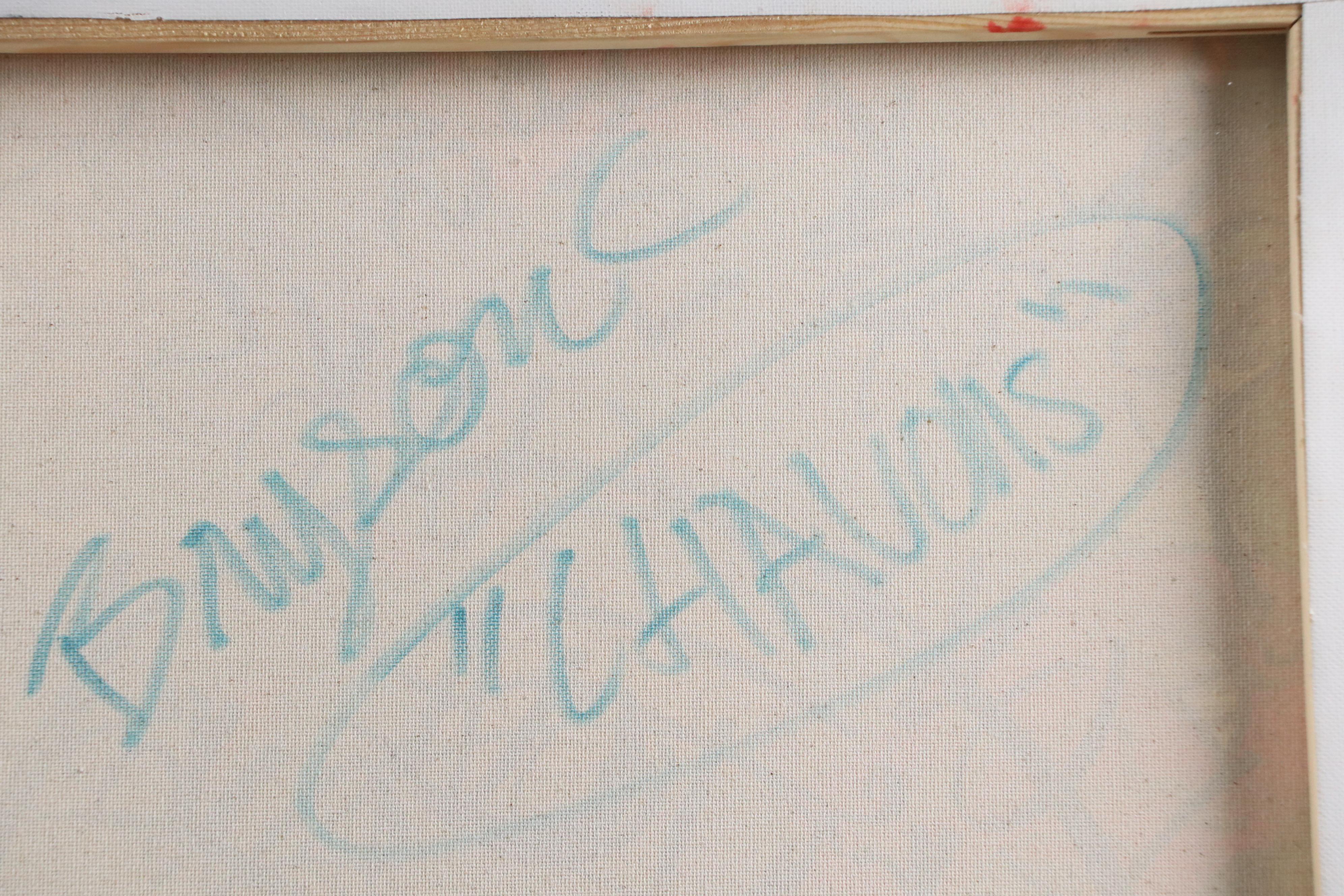 Bryson C. Abstract Faces Acrylic Painting, Circa 2025