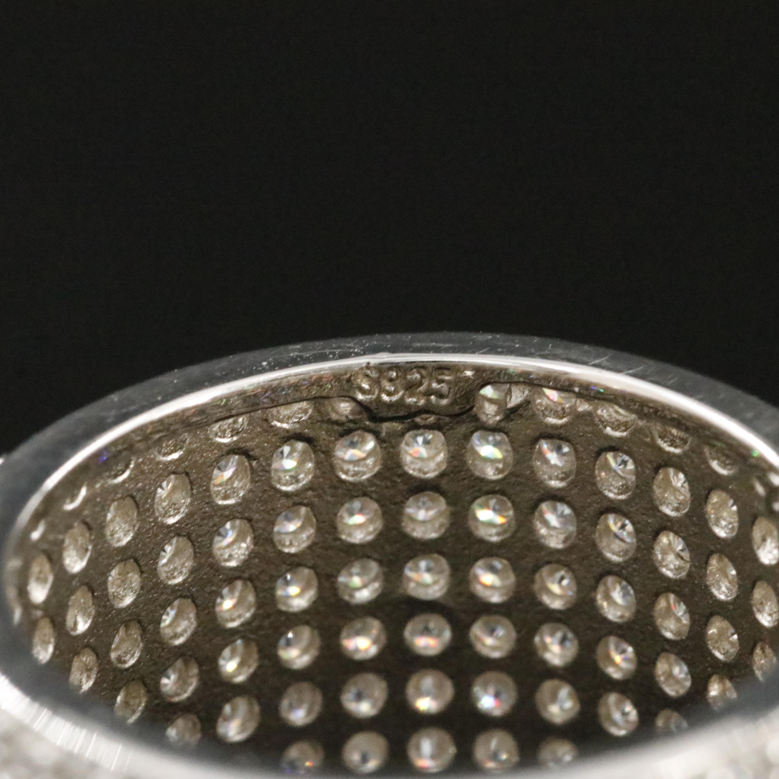 Sterling Moissanite Eternity Cigar Band