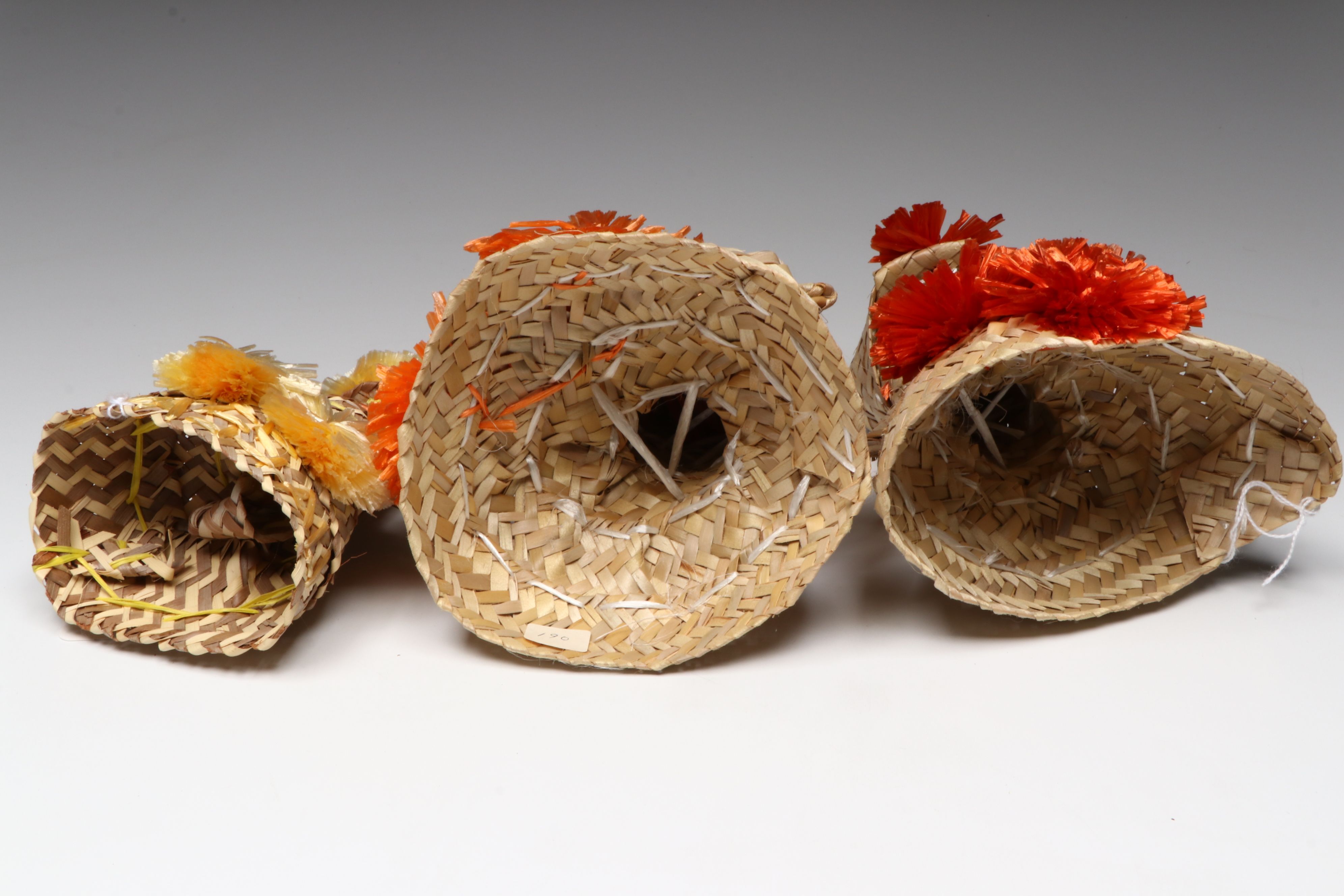 Louise McPhee with Other Bahamian Silver Palm and Raffia Basketry Dolls