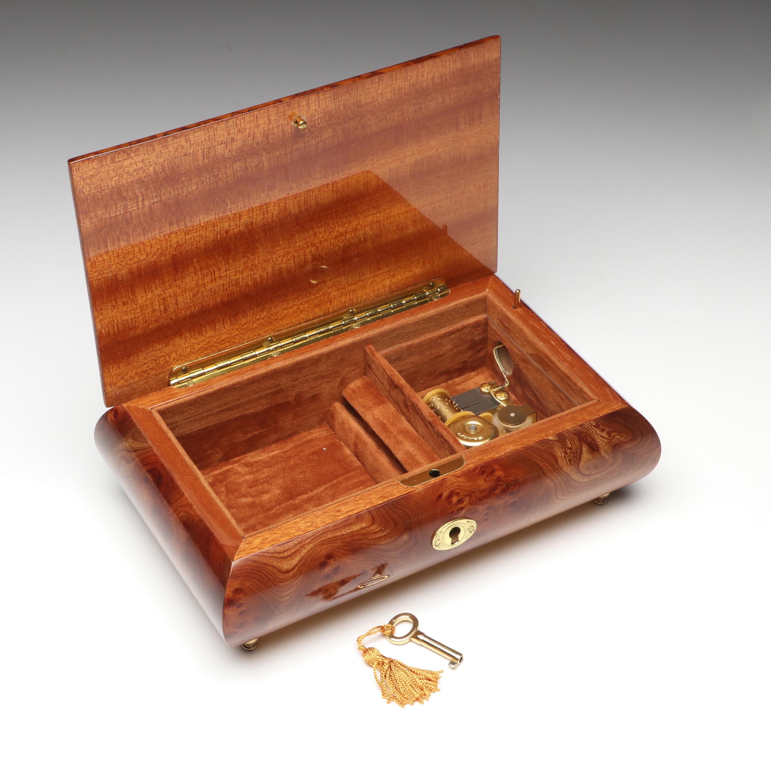 Porter "Unforgettable" Italian Inlaid Wooden Music Box