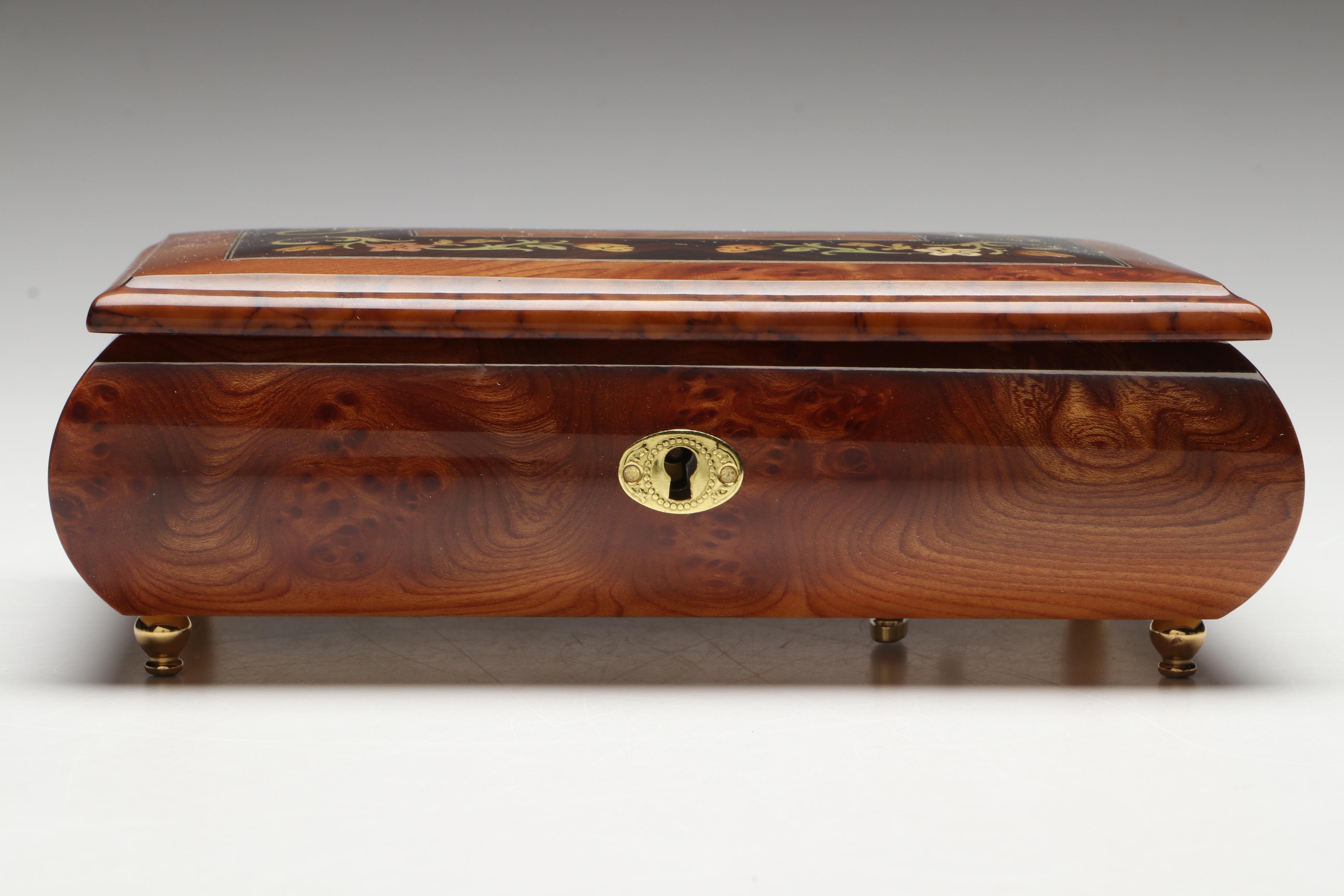 Porter "Unforgettable" Italian Inlaid Wooden Music Box