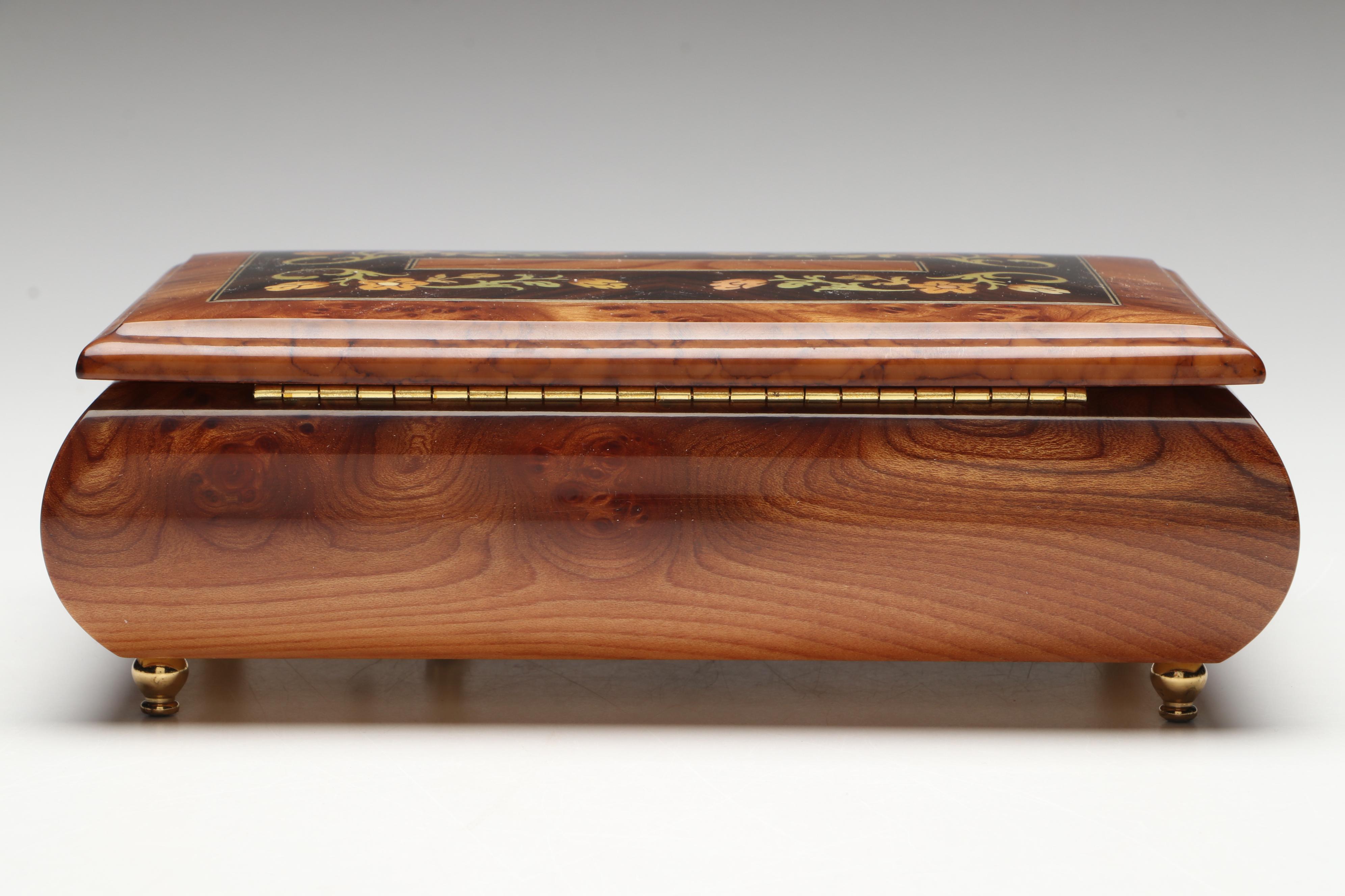 Porter "Unforgettable" Italian Inlaid Wooden Music Box
