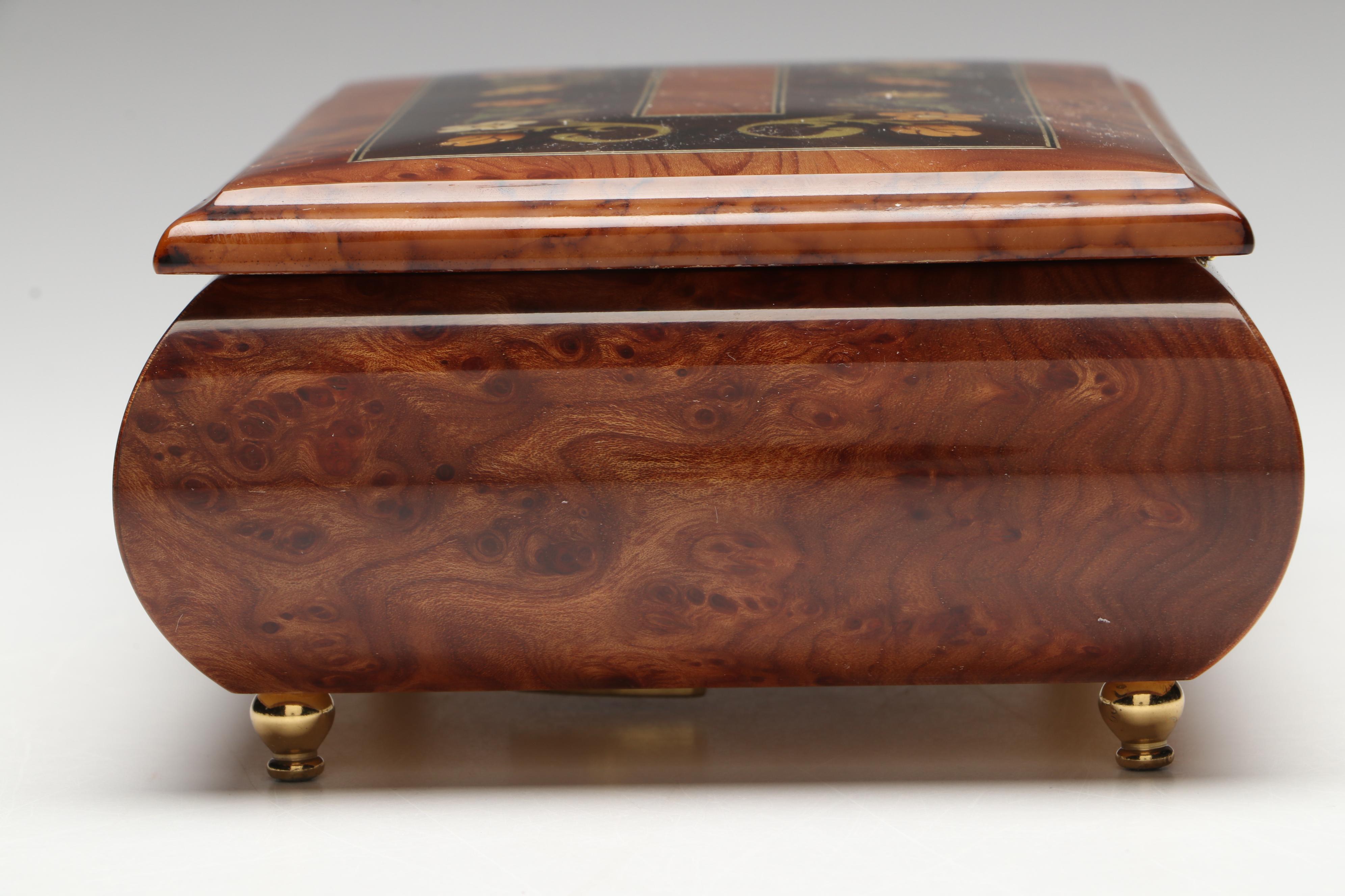 Porter "Unforgettable" Italian Inlaid Wooden Music Box