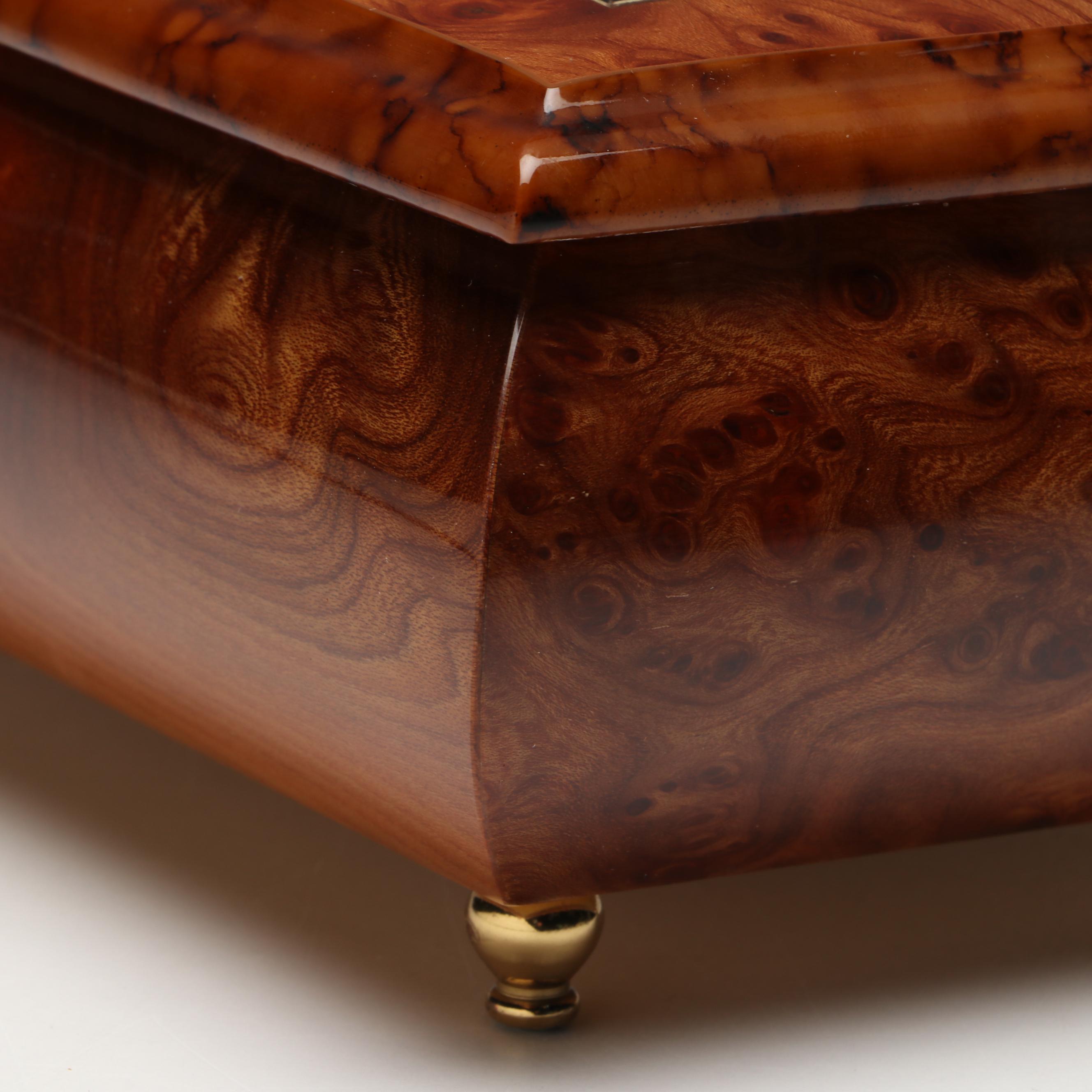 Porter "Unforgettable" Italian Inlaid Wooden Music Box