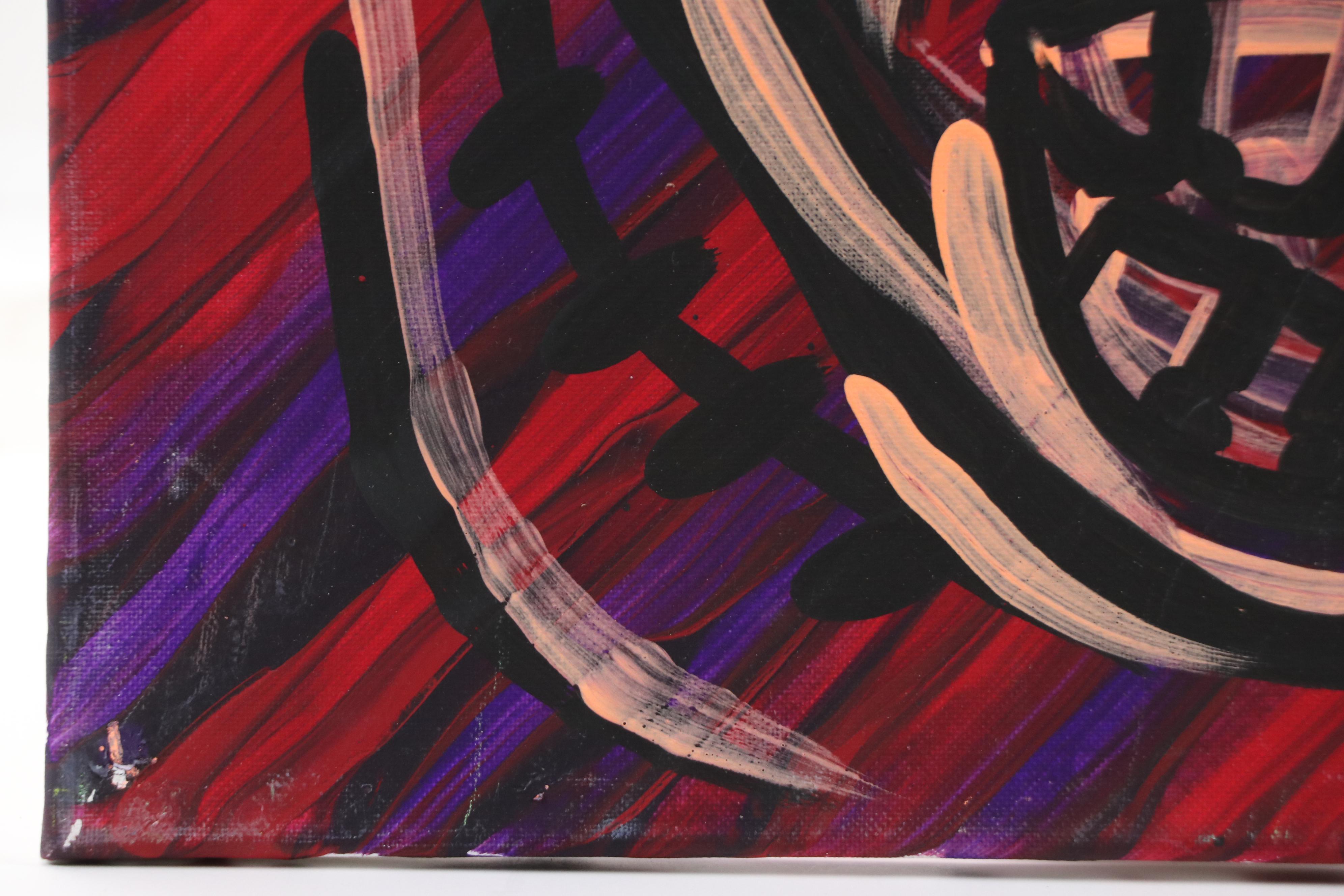 Bryson C. Abstract Face Acrylic Painting, Circa 2025