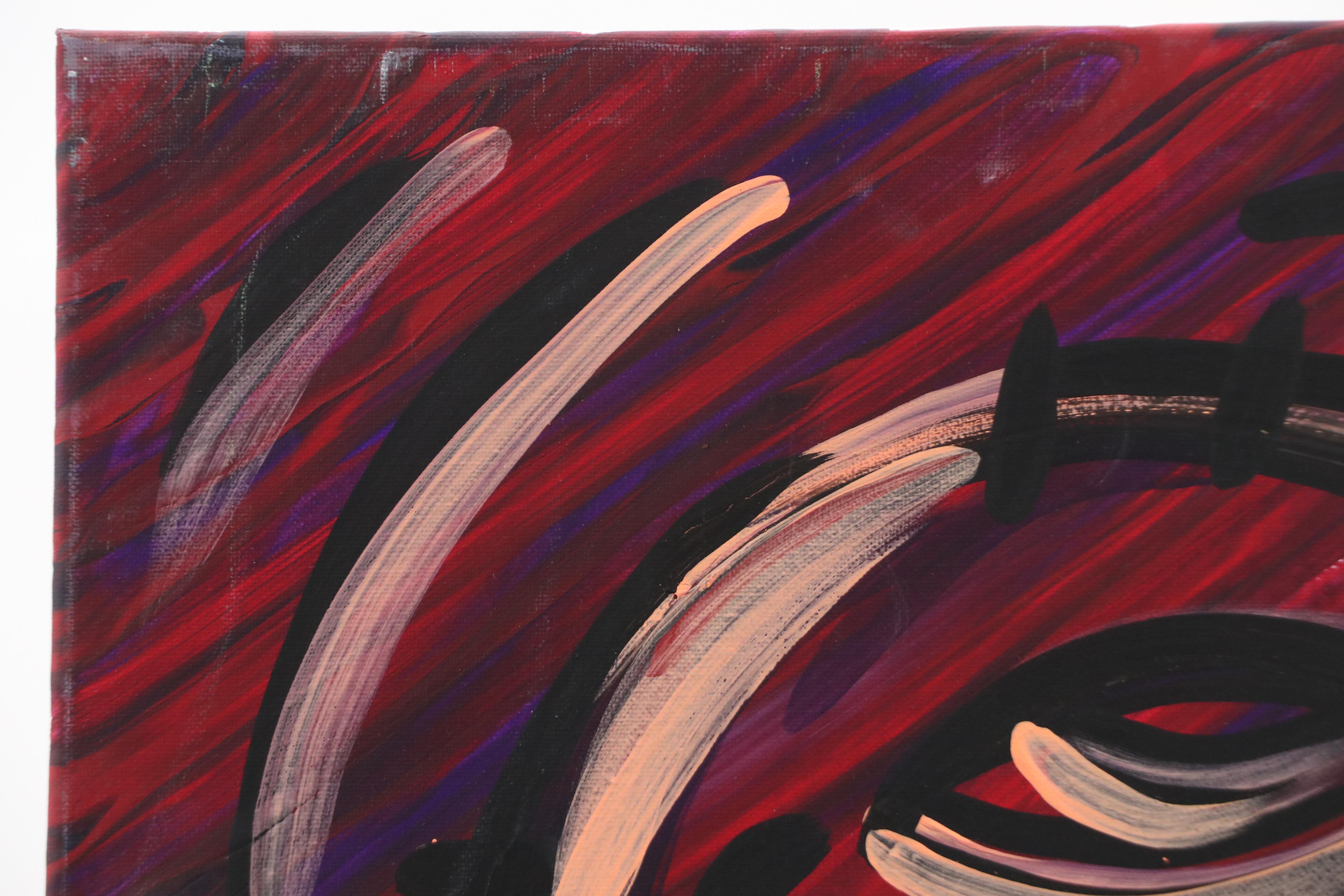 Bryson C. Abstract Face Acrylic Painting, Circa 2025