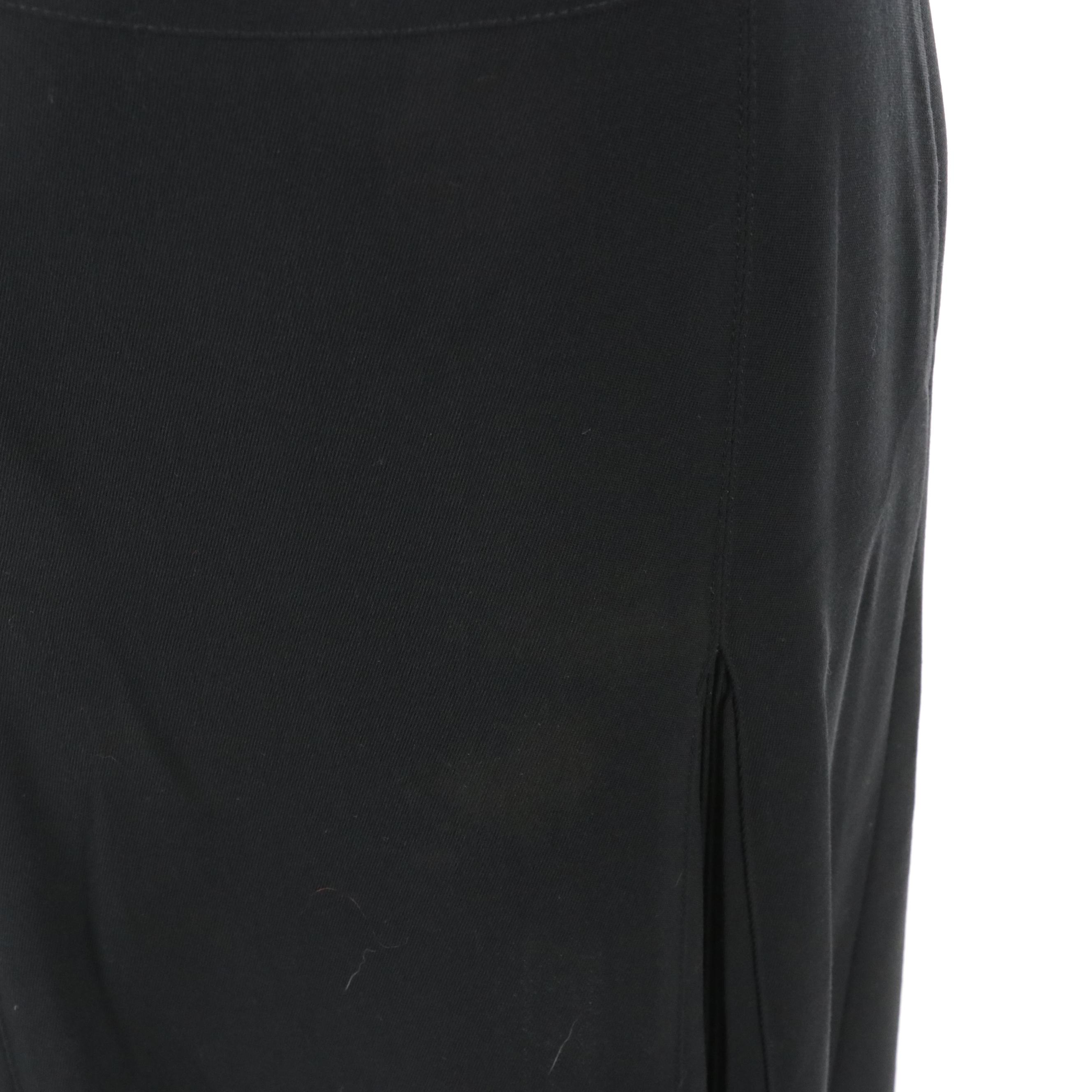 Valentino Roma Black Pleated Wool Blend Skirt