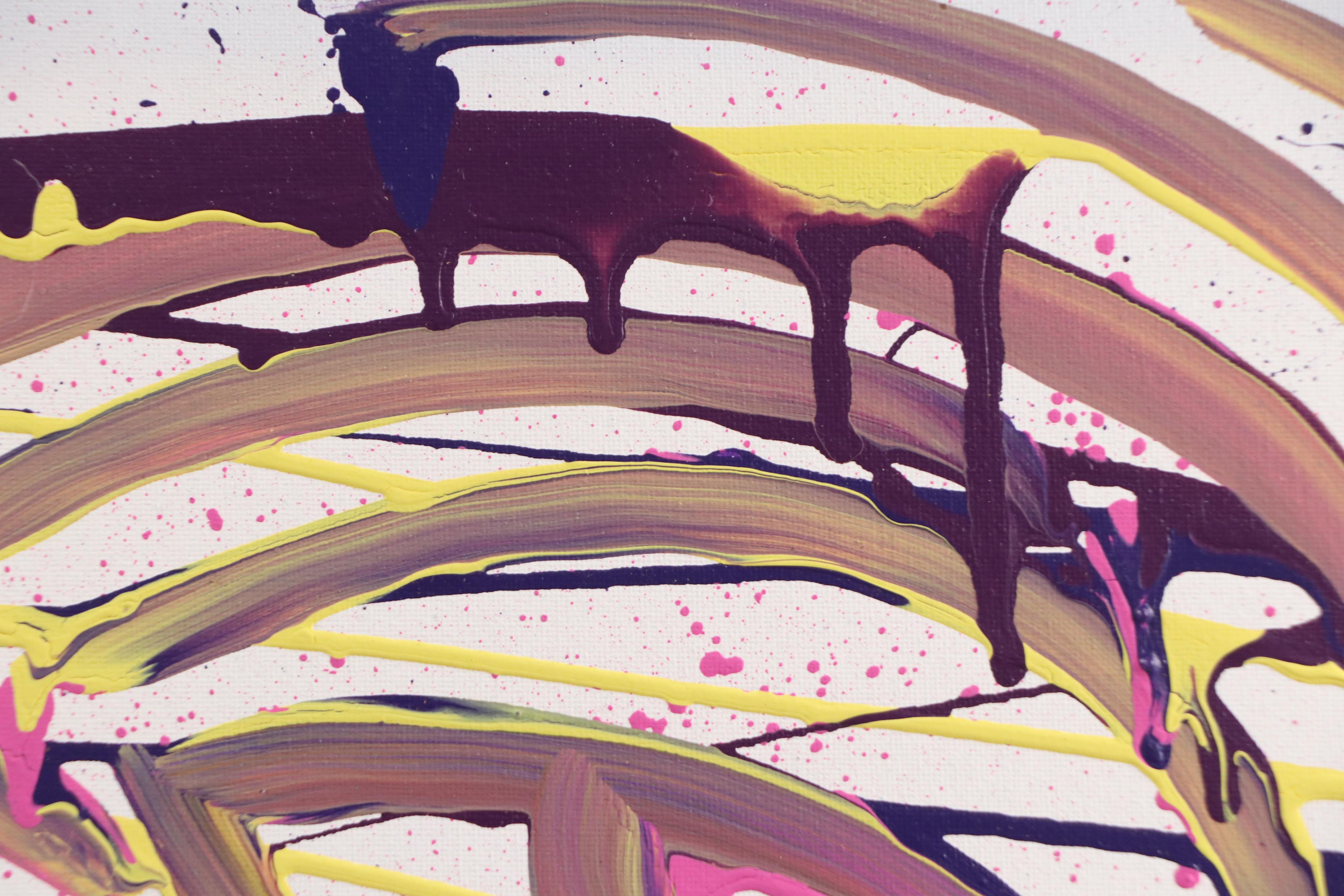 Bryson C. Abstract Face Acrylic Painting, Circa 2025